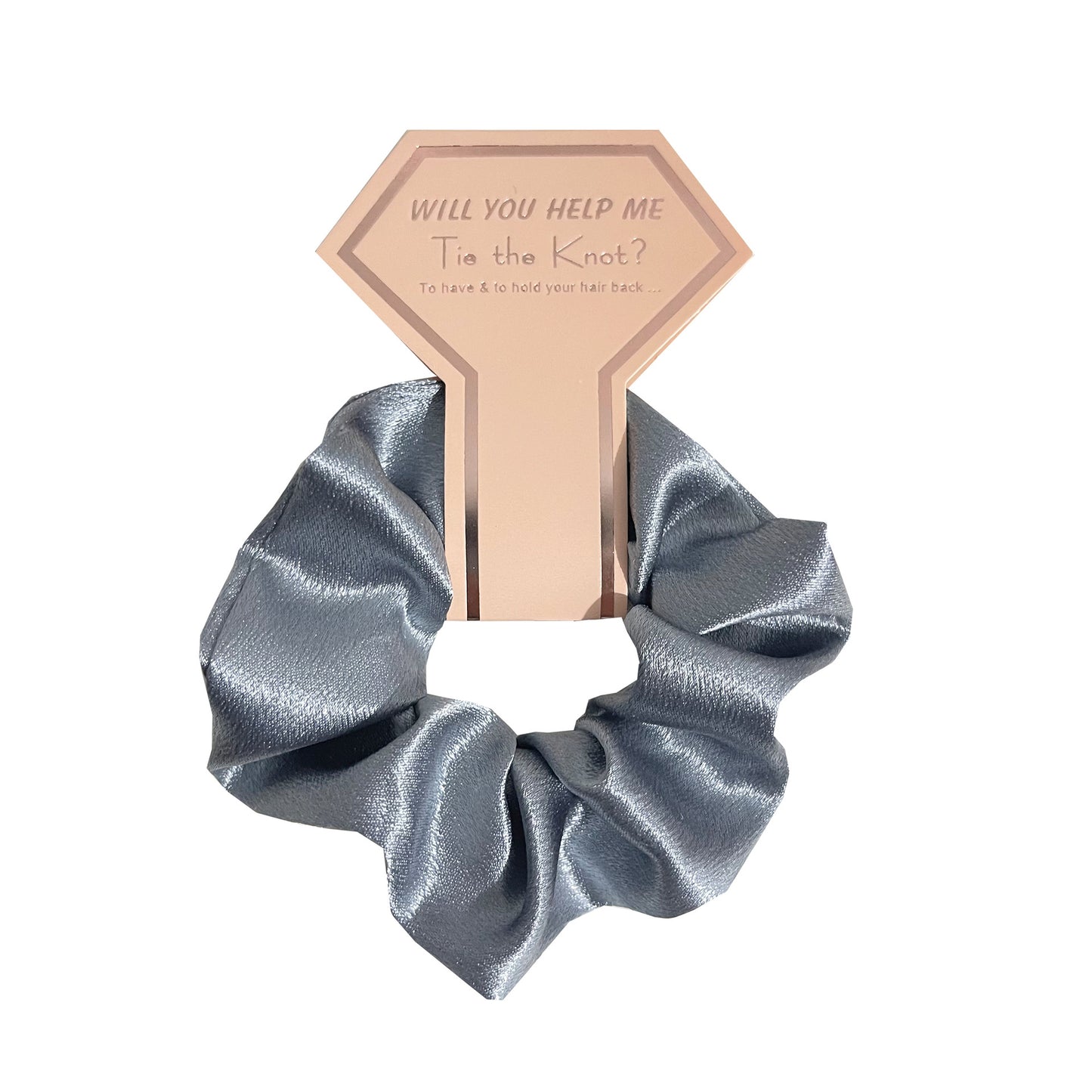 Crown Card Crystal Satin scrunchie Wedding party Gift Fashion solid color hair tie set 676812975531