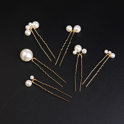 U-shaped Pearl Brida Hairpins 6 piece 684476301257