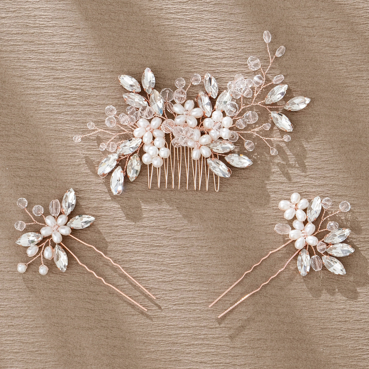 Wedding Hair Comb Pearl Forest Bride Hair Accessories  Set of 3 734482274608