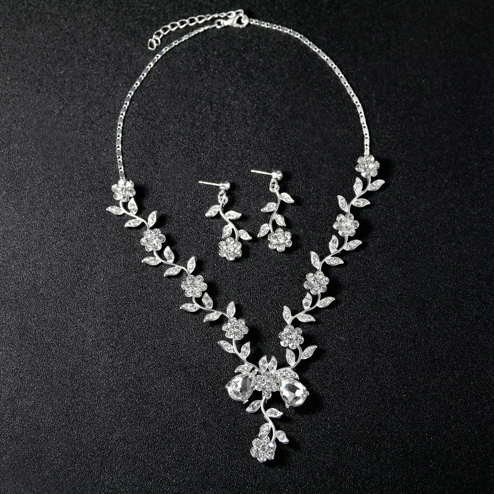 Bridal necklace set Fashion everything with diamond necklace pendant jewelry set 574692733881