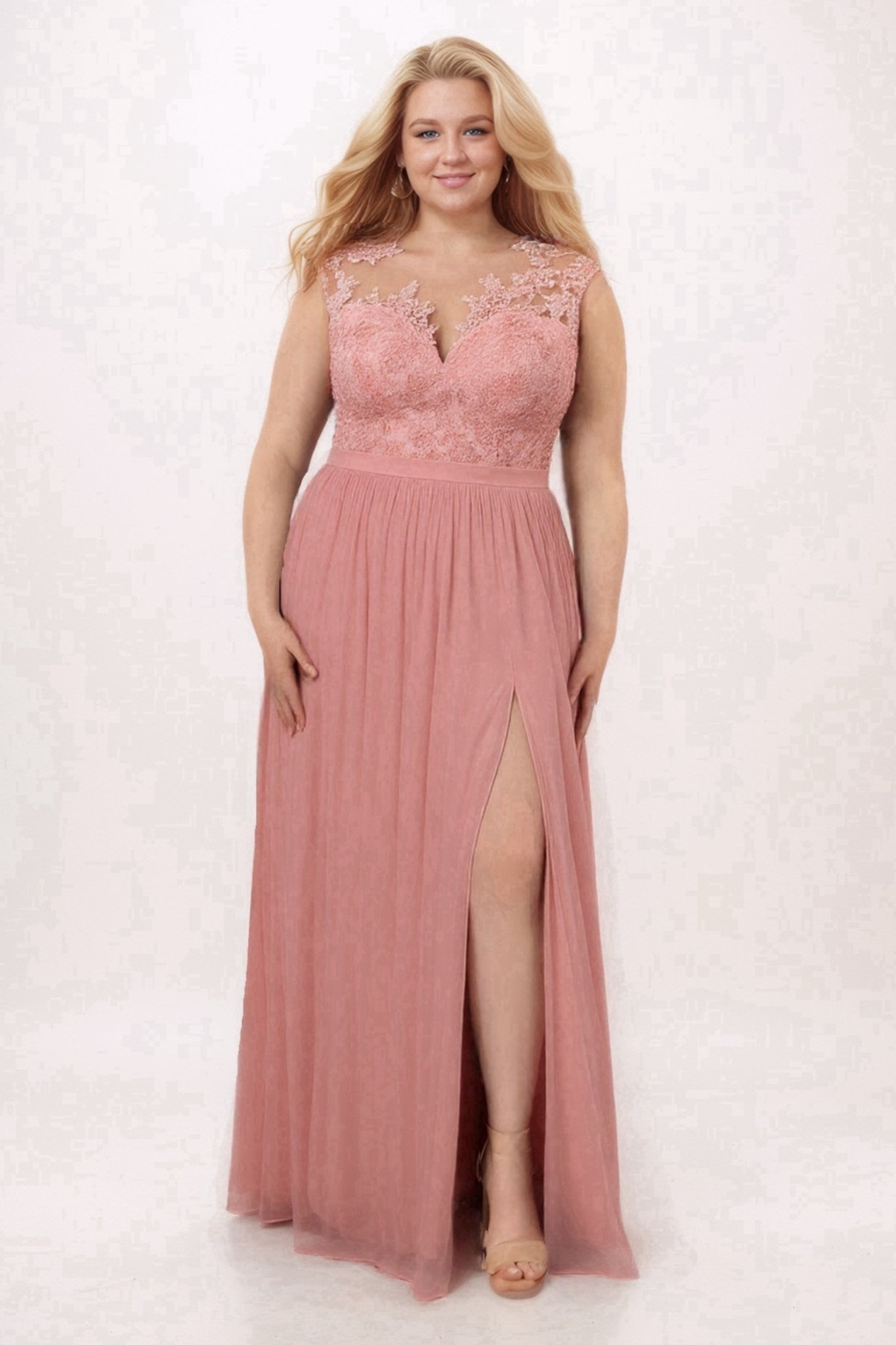 Sheath Floor Length Chiffon and Lace Bridesmaid Dress PR3554PS