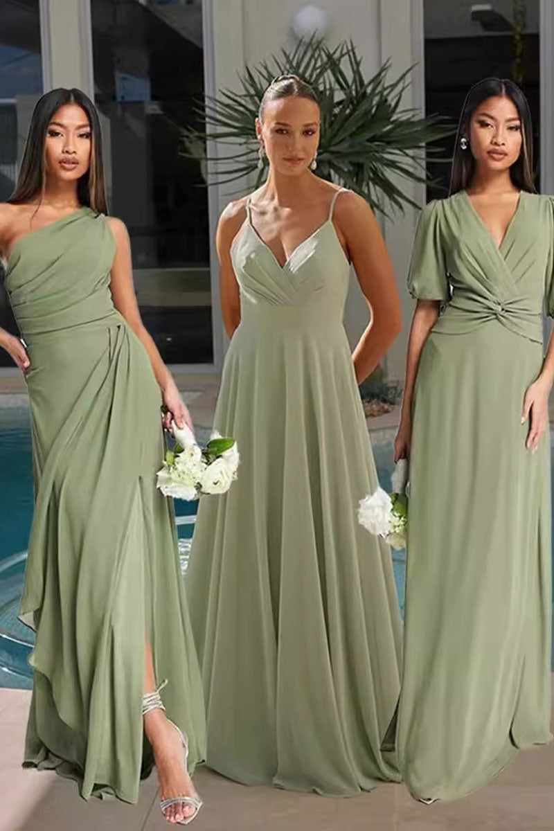 A-Line Maxi Chiffon Bridesmaid Dress 837521191592