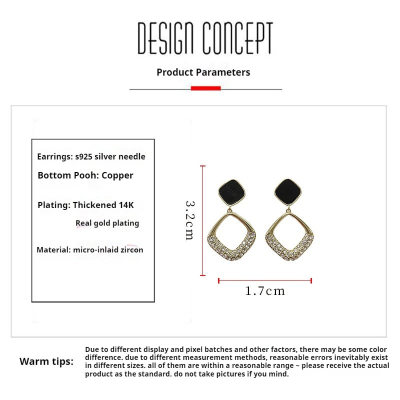 Geometric diamond diamond earrings drop 649850728738