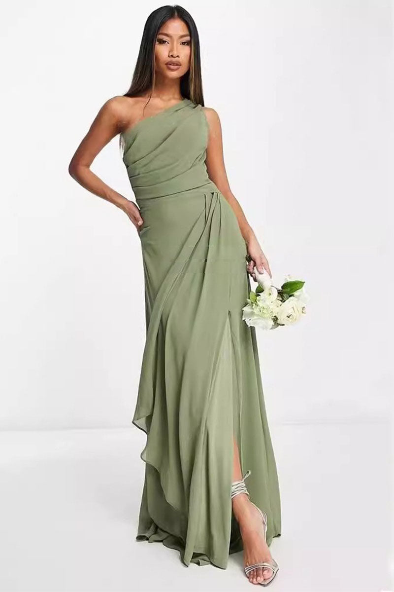 A-Line Maxi Chiffon Bridesmaid Dress 837521191592