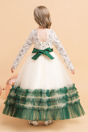 A-Line Maxi Tulle Flower Girl Dress 682328644676