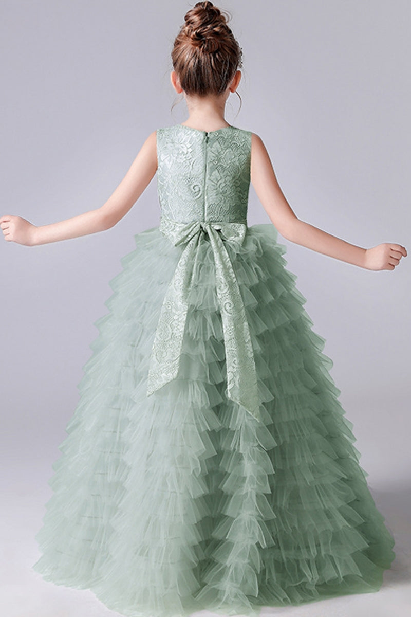 A-line/Princess Scoop Neck Sleeveless Tulle Flower Girl Dress 671801710383