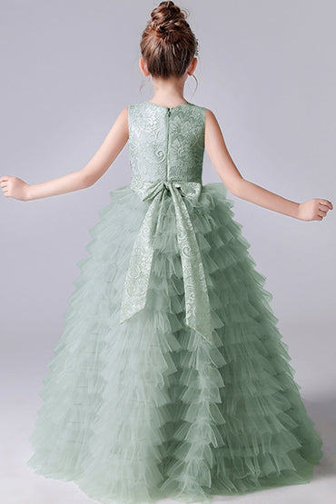 A-line/Princess Scoop Neck Sleeveless Tulle Flower Girl Dress 671801710383