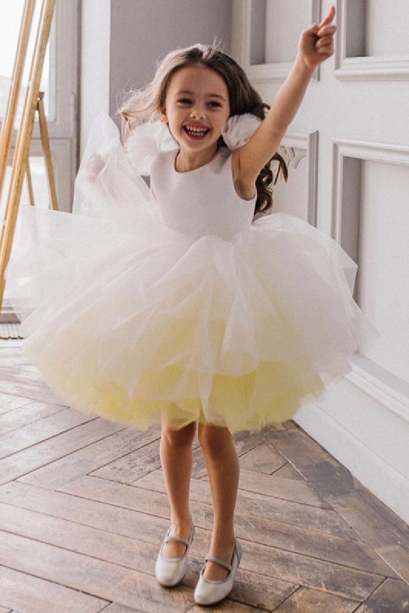 Ball Gown/Princess Scoop Neck Mini  Tulle Flower Girl Dress 707524990790