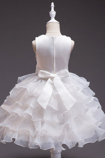 Ball Gown Scoop Neck Sleeveless Mini Organza Flower Girl Dresses 547048188211