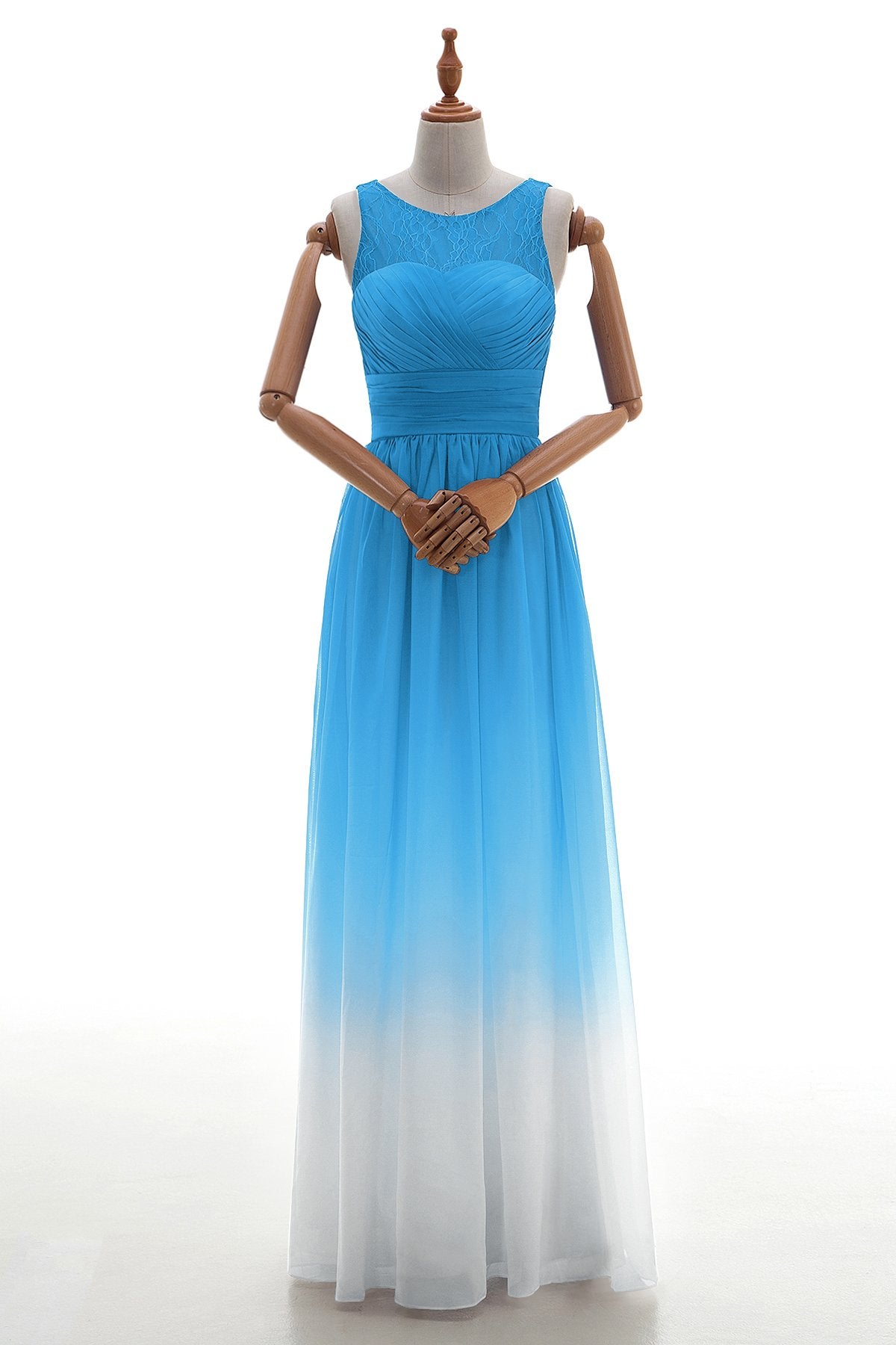 COCOMELODY Sheath Floor Length Chiffon Lace Bridesmaid Dress Formal Dresses BD160002 