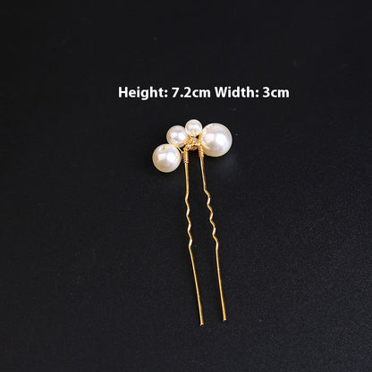 U-shaped Pearl Brida Hairpins 6 piece 684476301257