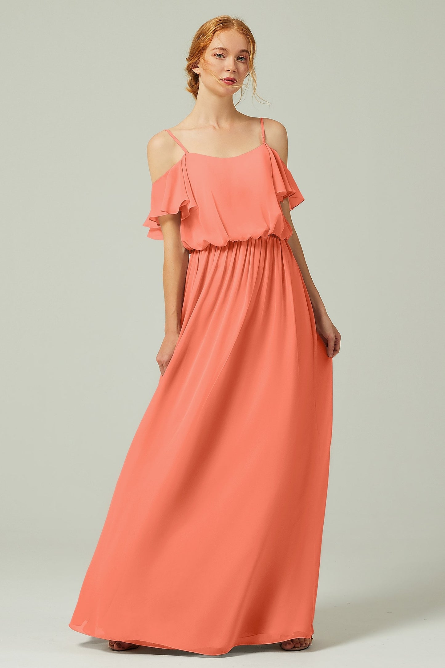 A-Line Floor Length Chiffon Bridesmaid Dress CB0300