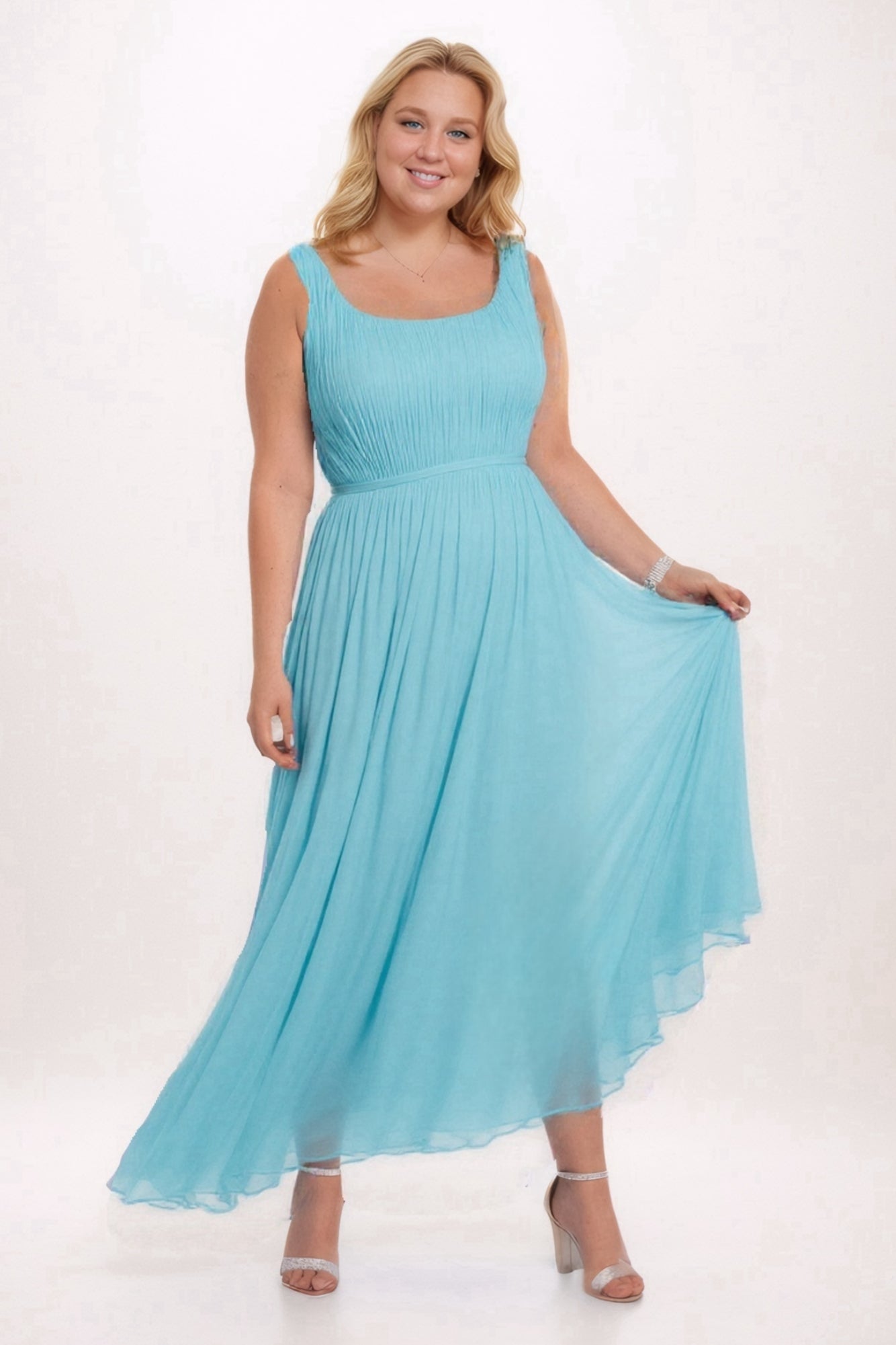 A-Line Tea Length Chiffon Bridesmaid Dress CB0555PS