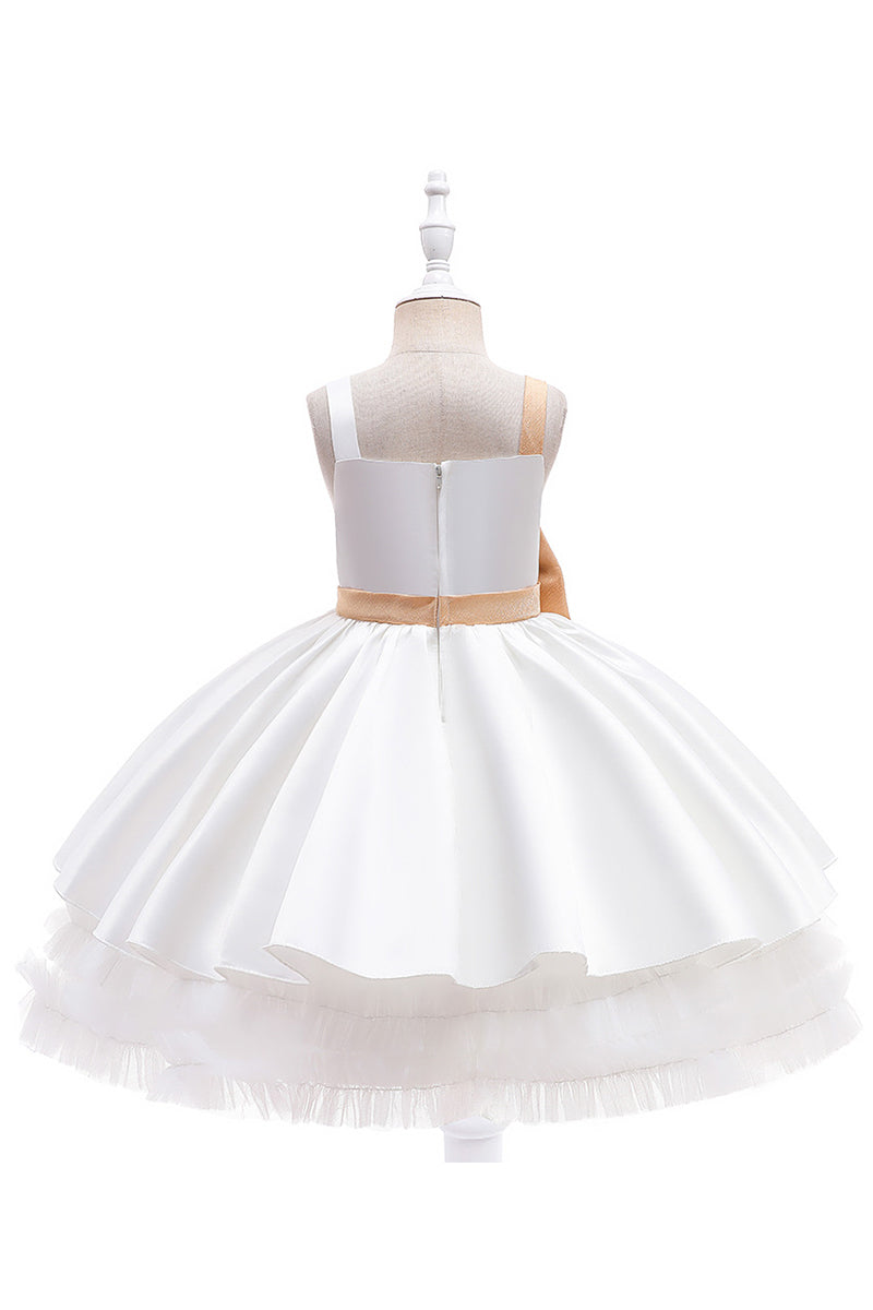 A-Line Mini Satin Flower Girl Dress 682558338968