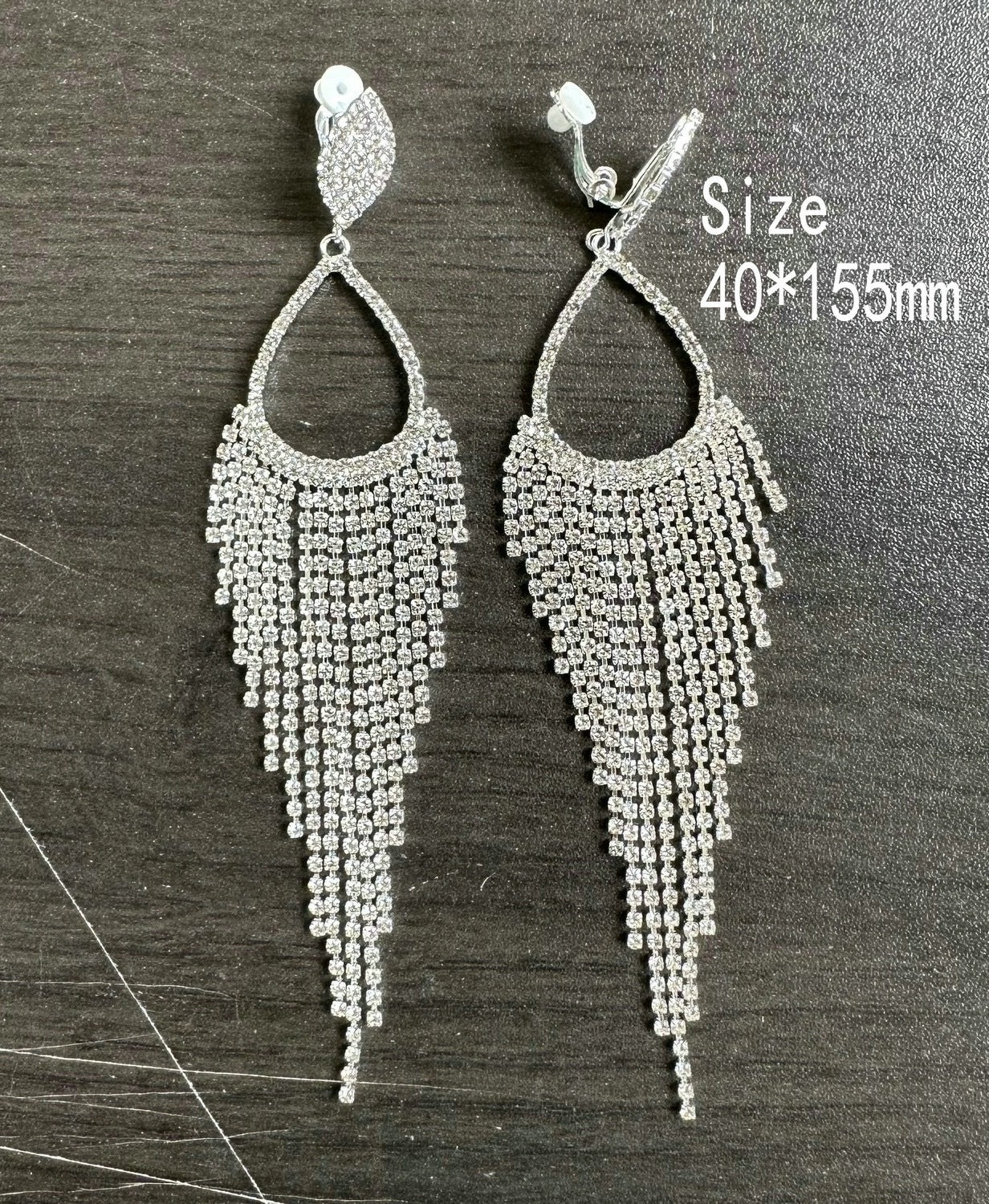 Fancy dress earrings full of drill drops tassel earrings 731767355368