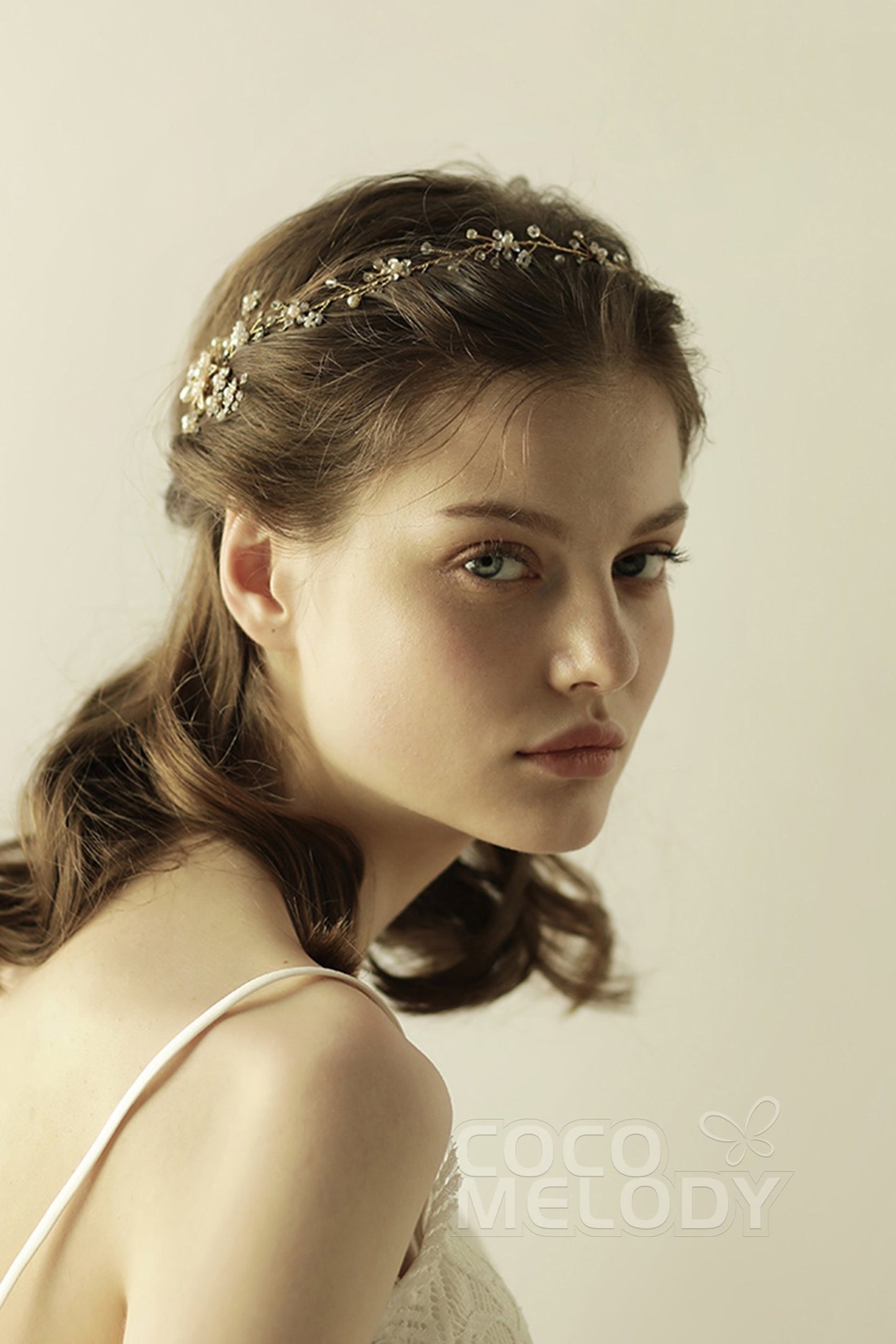 Alloy Headbands with Pearl and Rhinestone CH0310