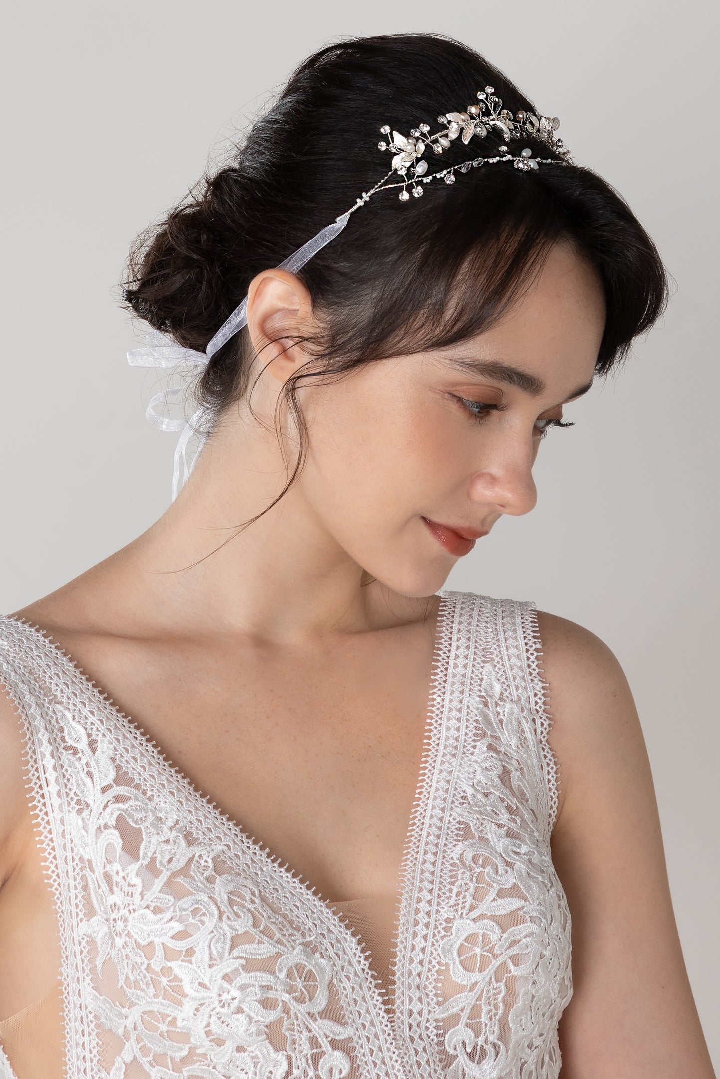 Alloy Headbands with Pearl Rhinestone CH0375