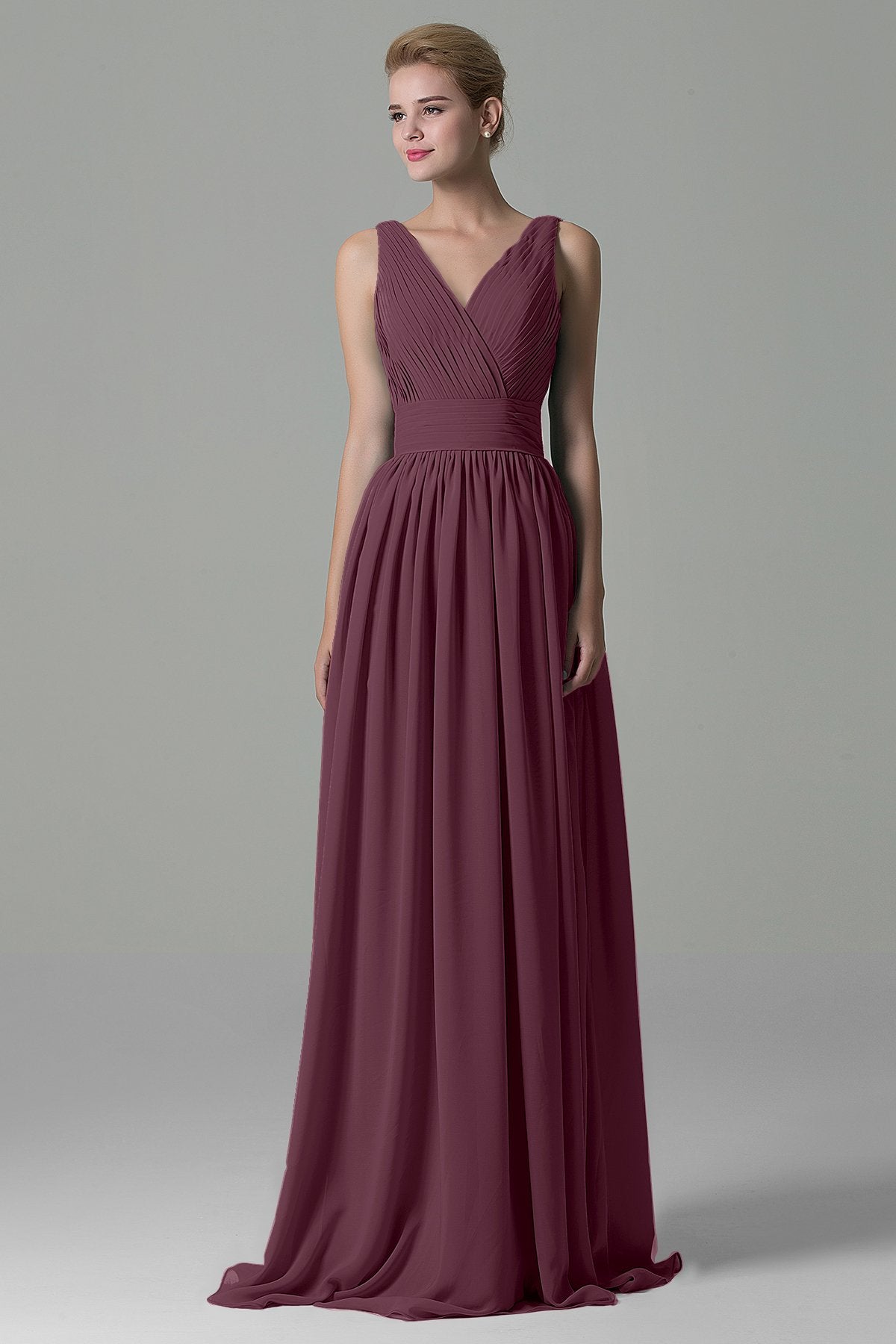 COCOMELODY Sheath Floor Length Chiffon Bridesmaid Dress COAF1500A 