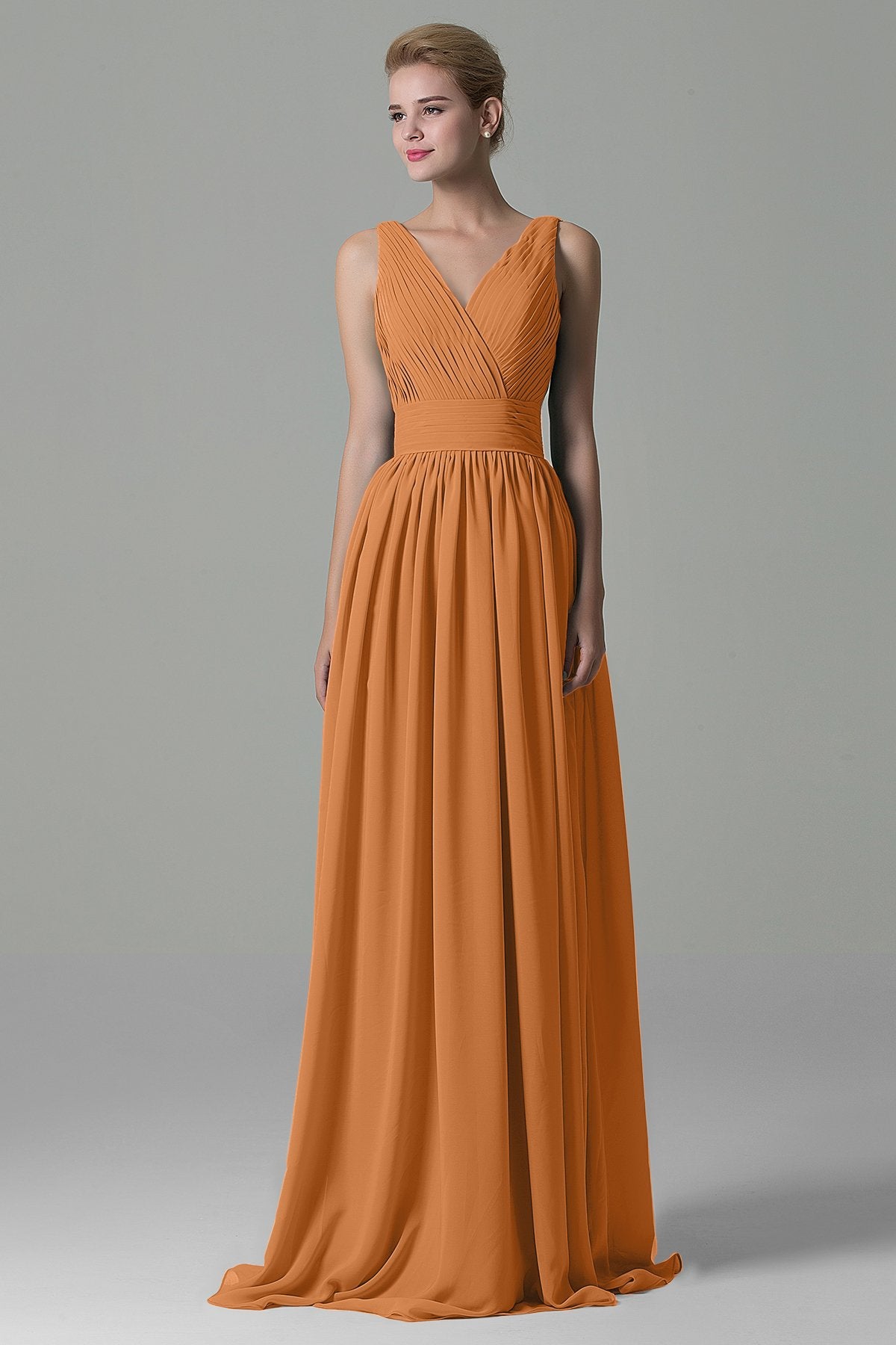 COCOMELODY Sheath Floor Length Chiffon Bridesmaid Dress COAF1500A 