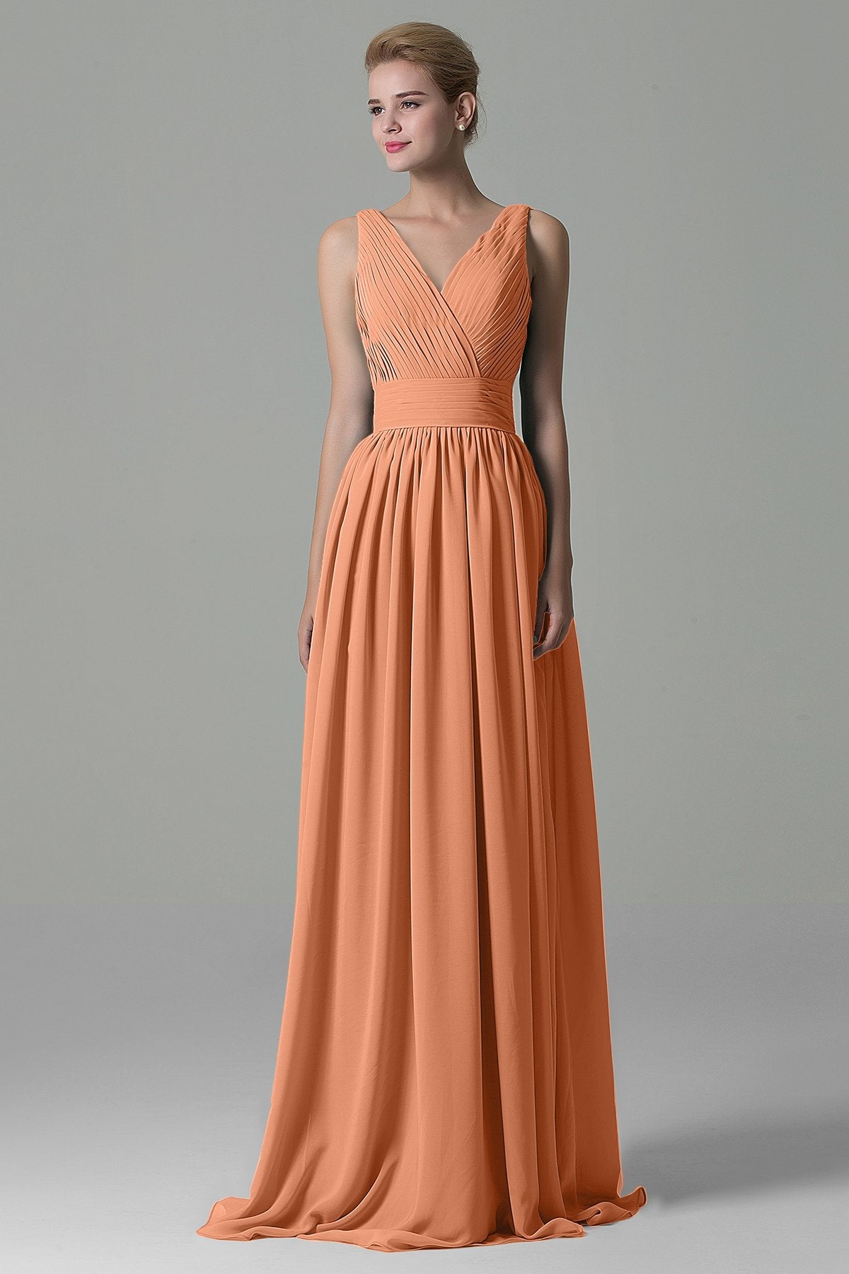 COCOMELODY Sheath Floor Length Chiffon Bridesmaid Dress COAF1500A 