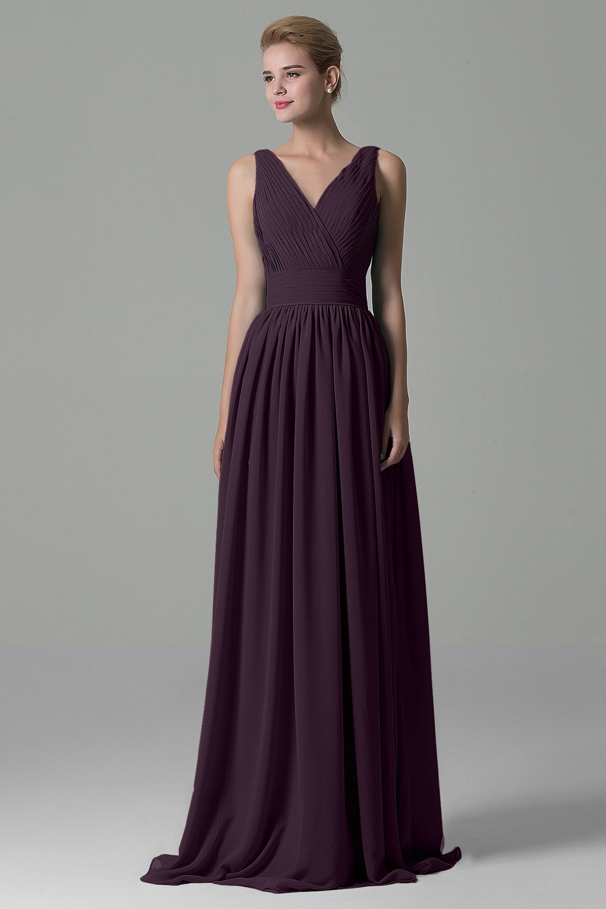 COCOMELODY Sheath Floor Length Chiffon Bridesmaid Dress COAF1500A 