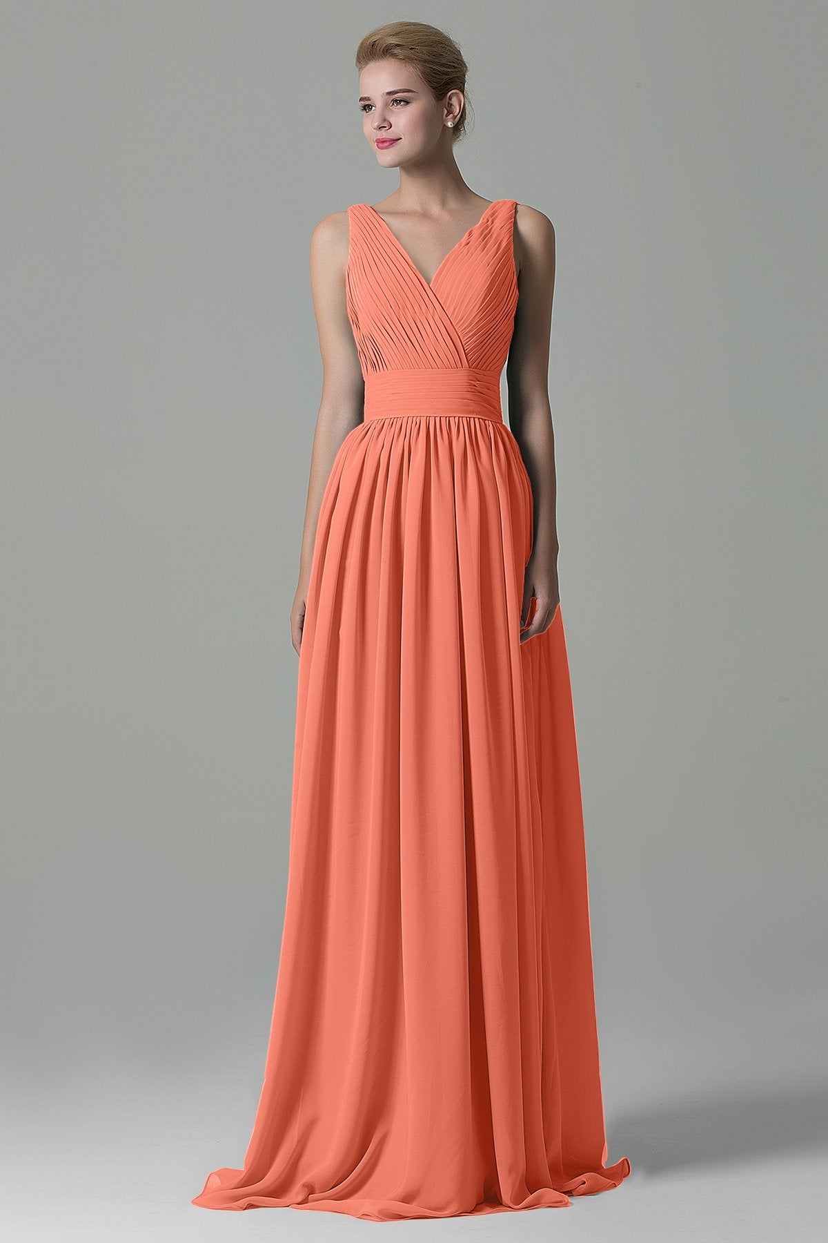 COCOMELODY Sheath Floor Length Chiffon Bridesmaid Dress COAF1500A 