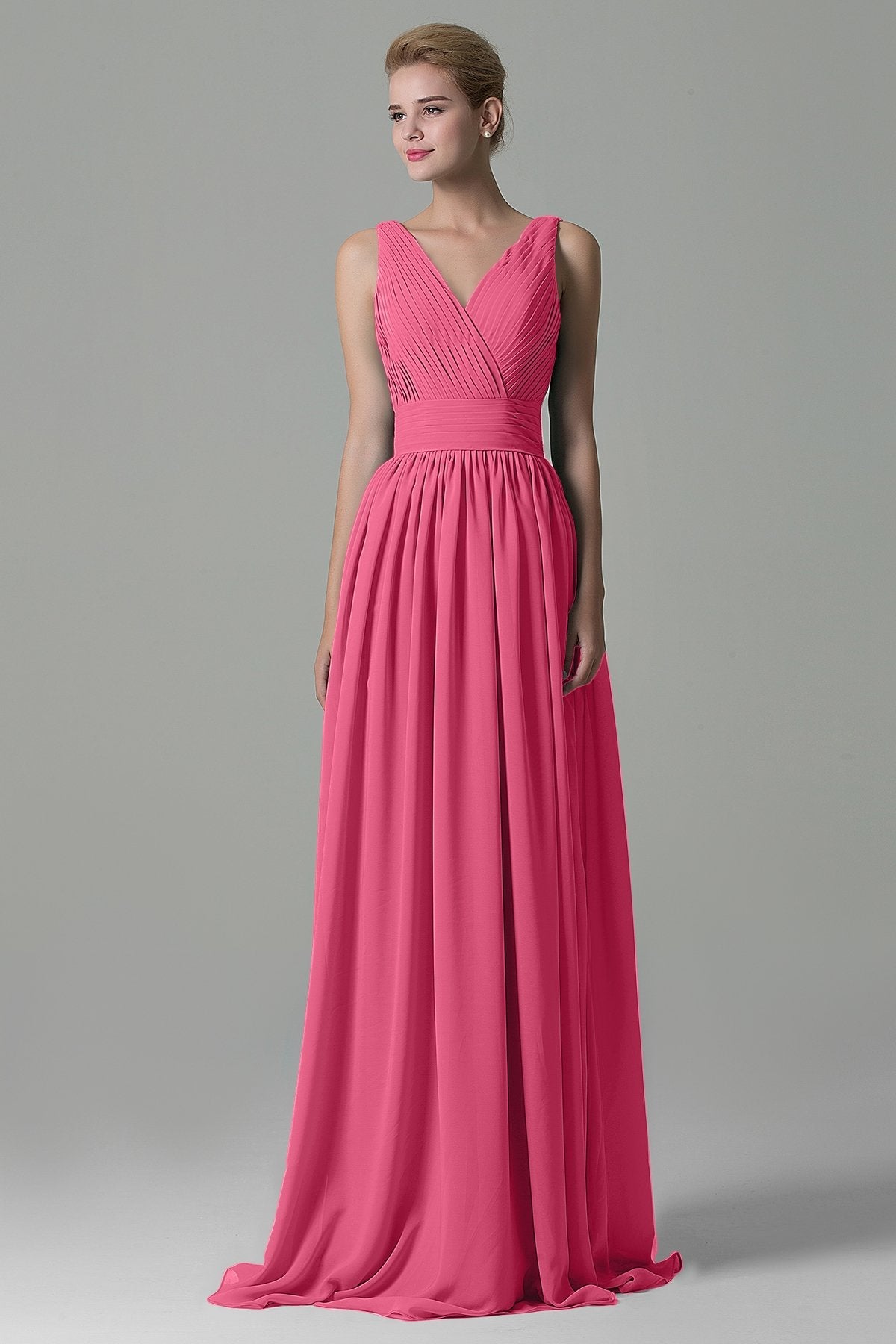 COCOMELODY Sheath Floor Length Chiffon Bridesmaid Dress COAF1500A 