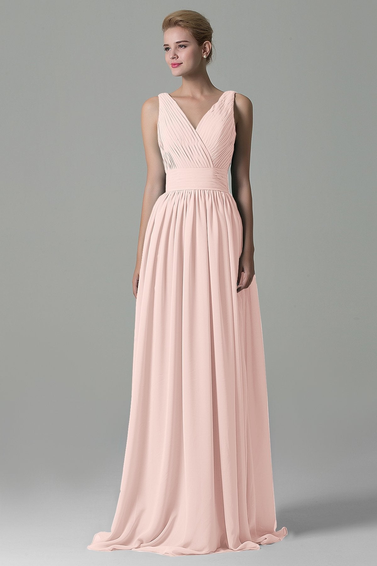 COCOMELODY Sheath Floor Length Chiffon Bridesmaid Dress COAF1500A 