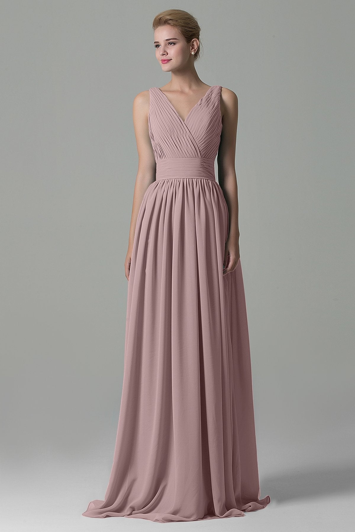 COCOMELODY Sheath Floor Length Chiffon Bridesmaid Dress COAF1500A 