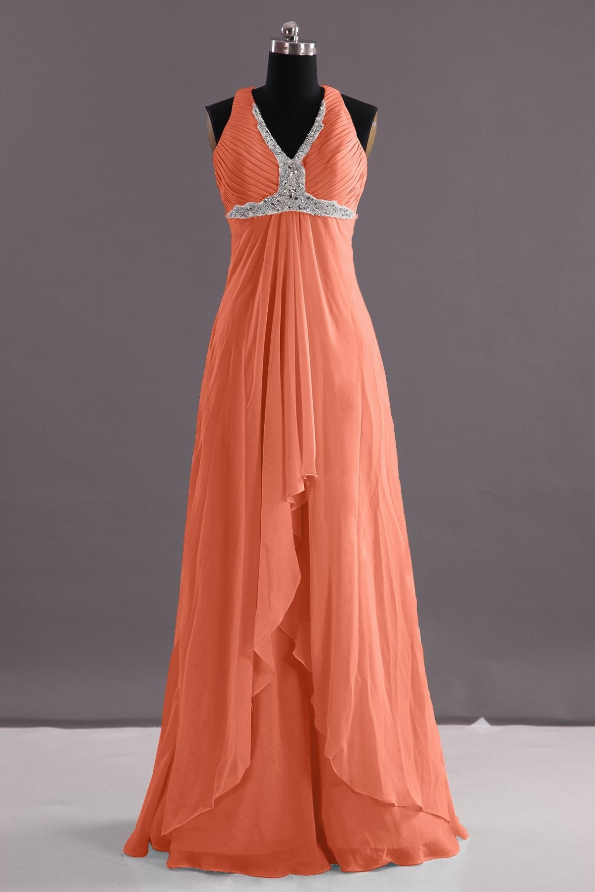 COCOMELODY Sheath-Column Floor Length Chiffon Evening Dress COEF14001 