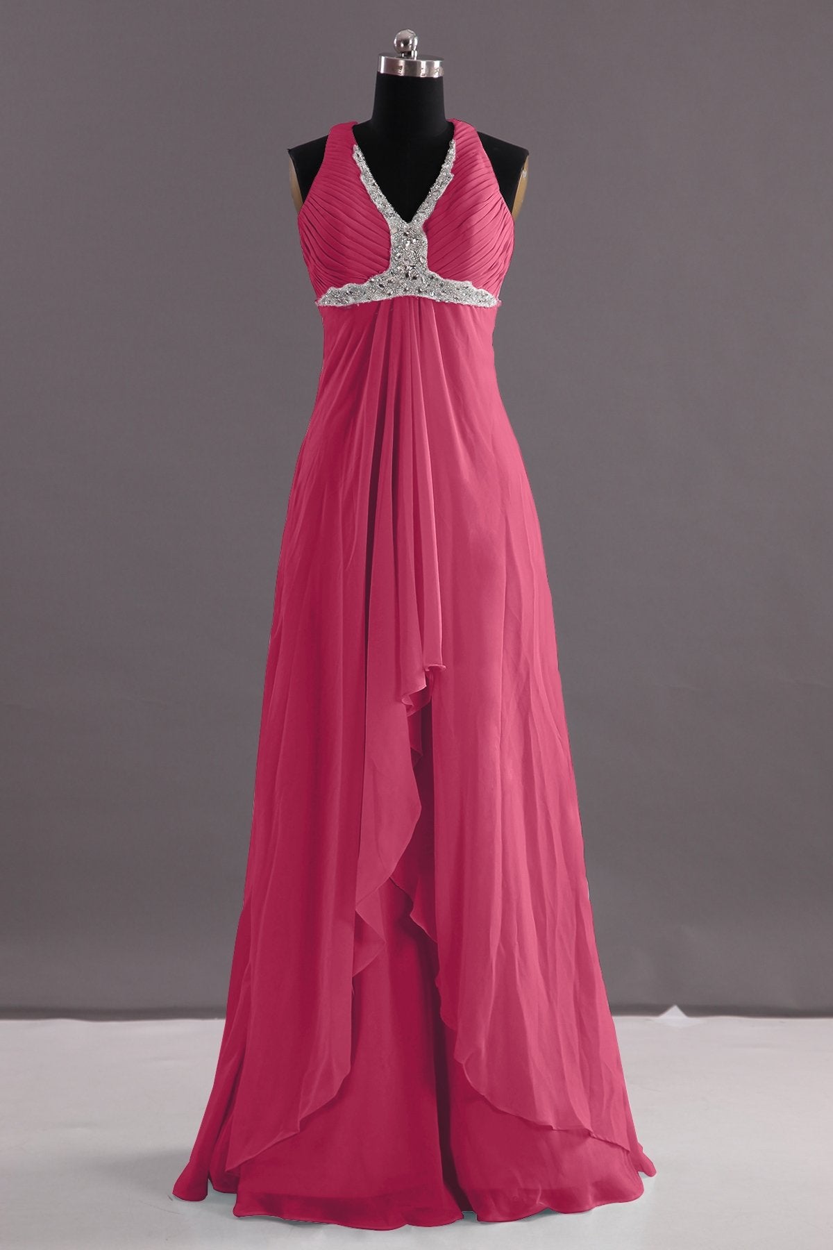 COCOMELODY Sheath-Column Floor Length Chiffon Evening Dress COEF14001 