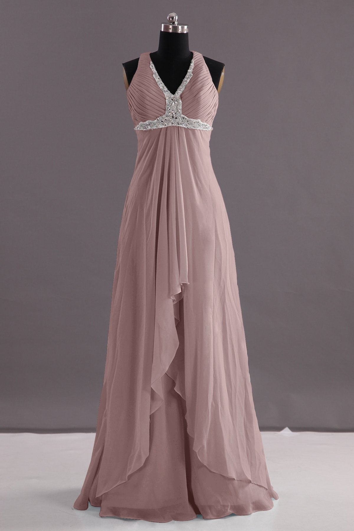 COCOMELODY Sheath-Column Floor Length Chiffon Evening Dress COEF14001 