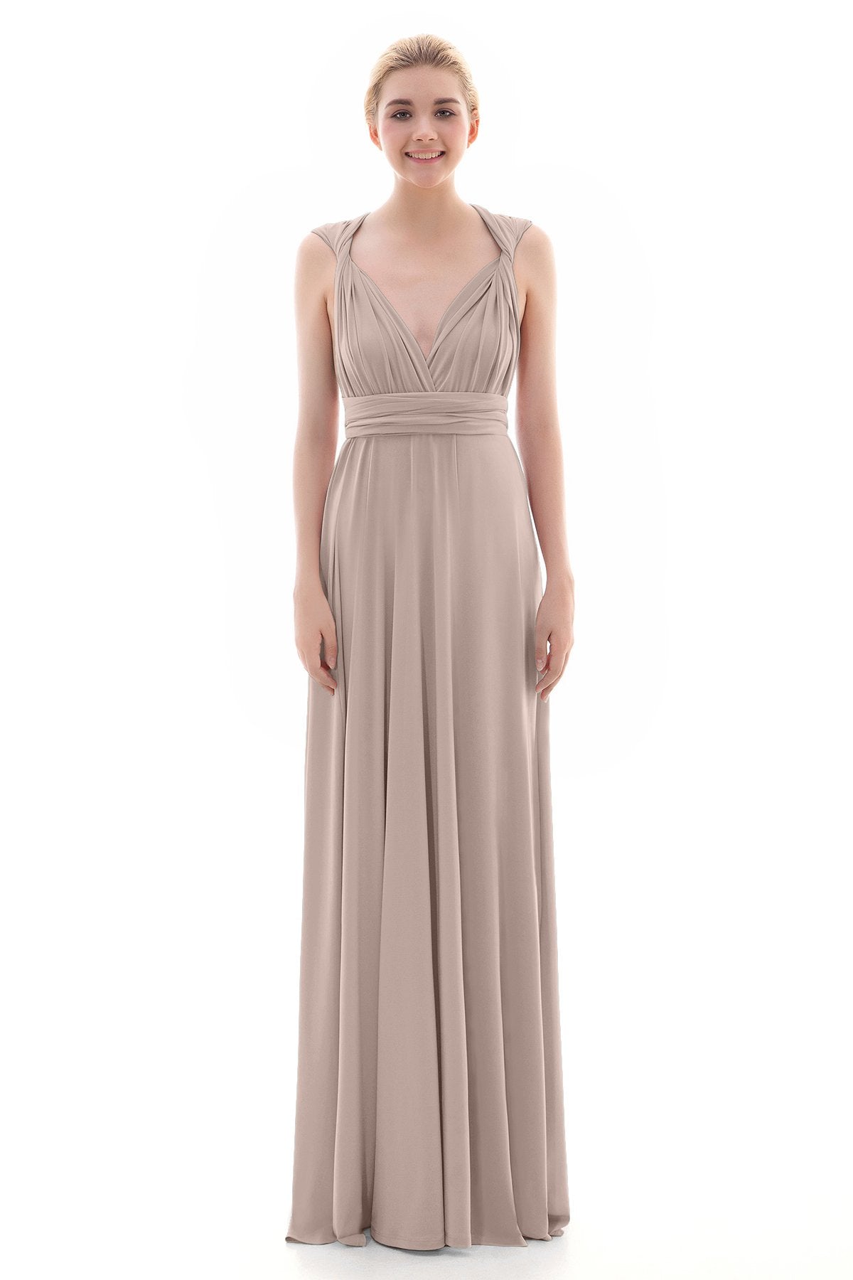 COCOMELODY Sheath Floor Length Knitted Bridesmaid Dress COEF16001 