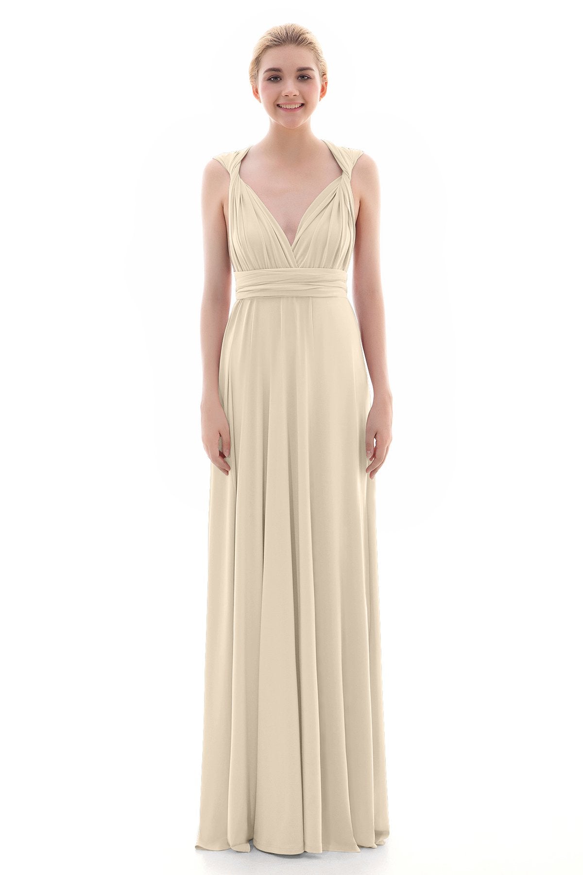 COCOMELODY Sheath Floor Length Knitted Bridesmaid Dress COEF16001 