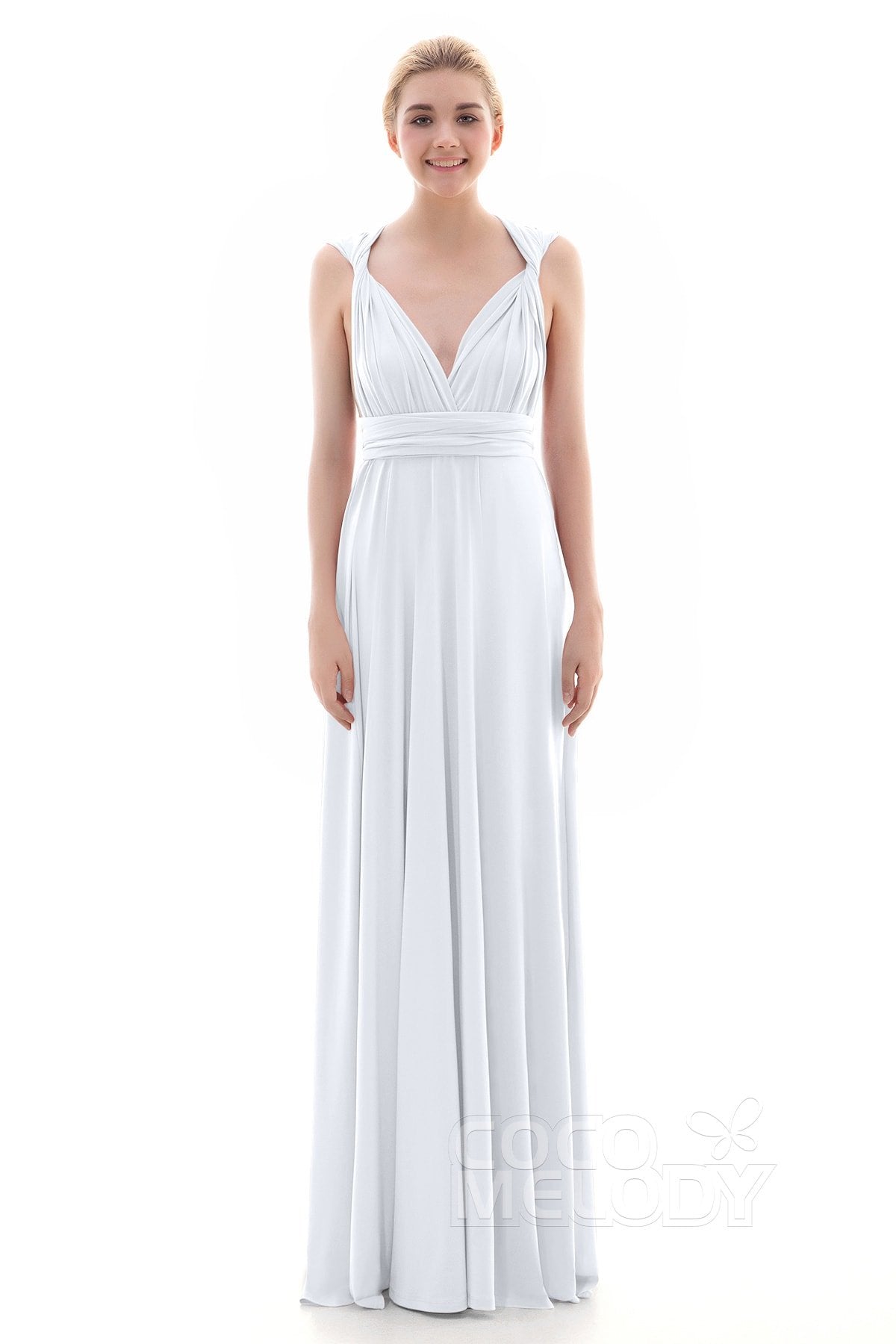 COCOMELODY Sheath Floor Length Knitted Bridesmaid Dress COEF16001 