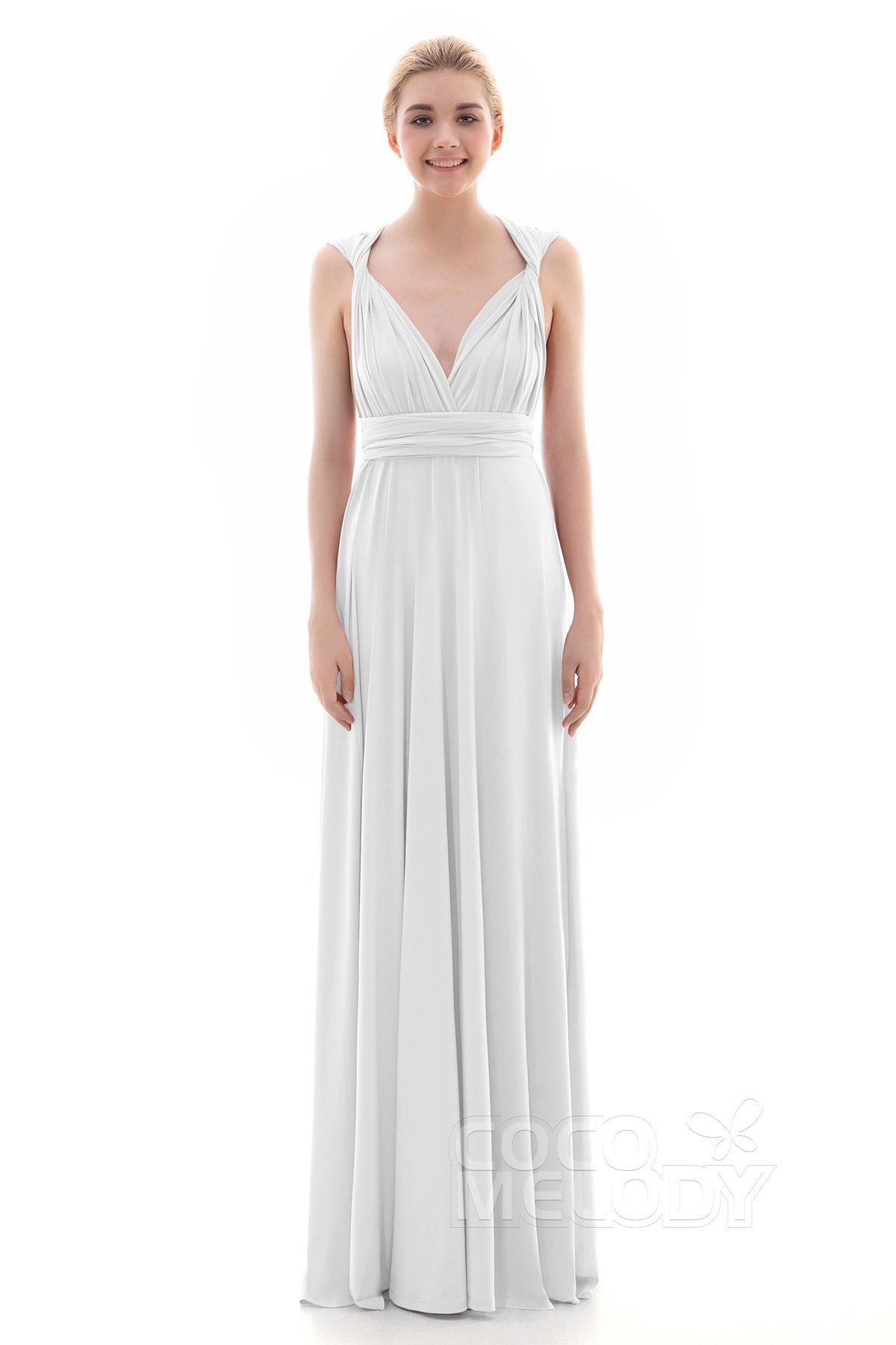 COCOMELODY Sheath Floor Length Knitted Bridesmaid Dress COEF16001 