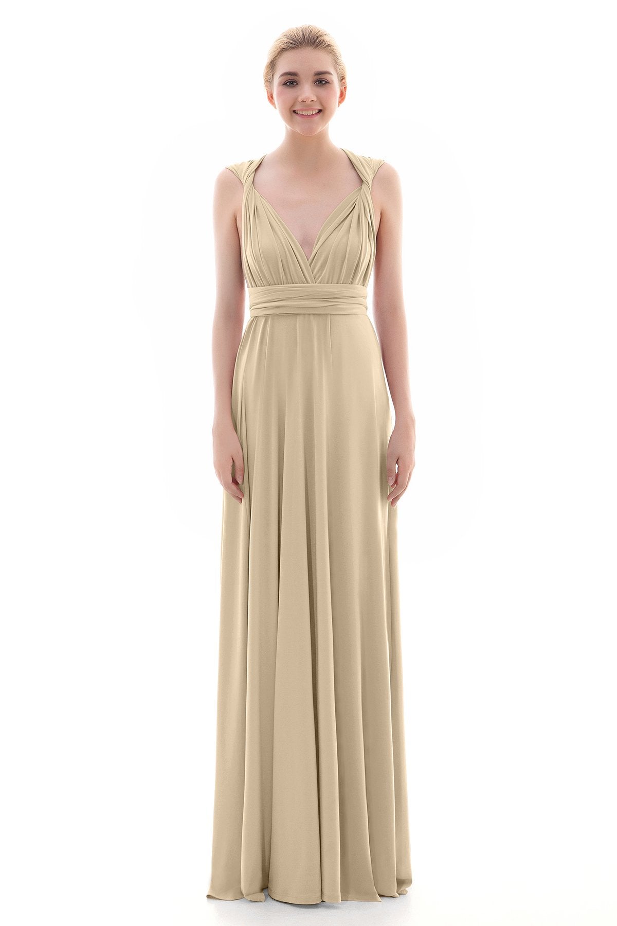 COCOMELODY Sheath Floor Length Knitted Bridesmaid Dress COEF16001 