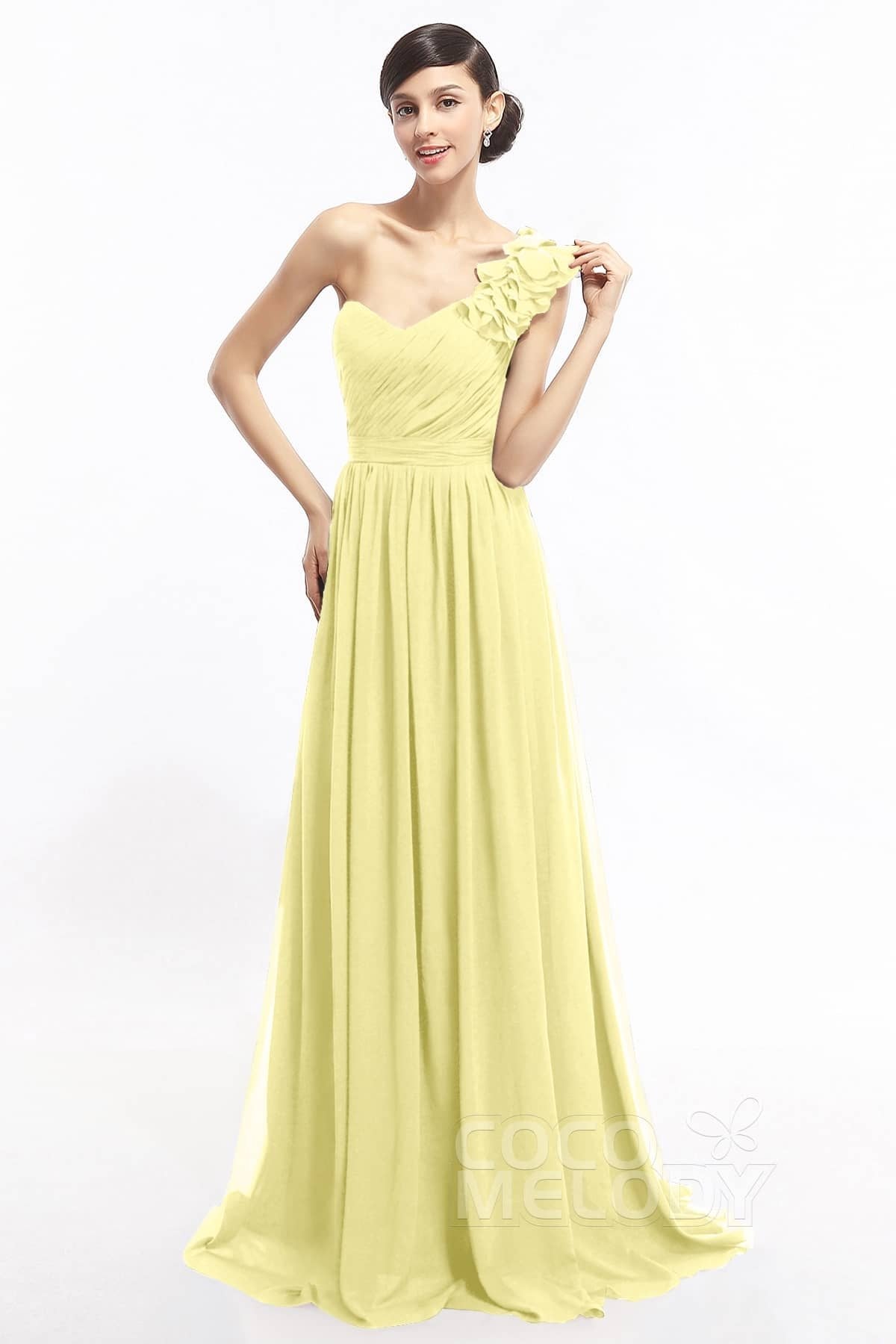 COCOMELODY Sheath Sweep-Brush Train Chiffon Evening Dresses COLT14007 