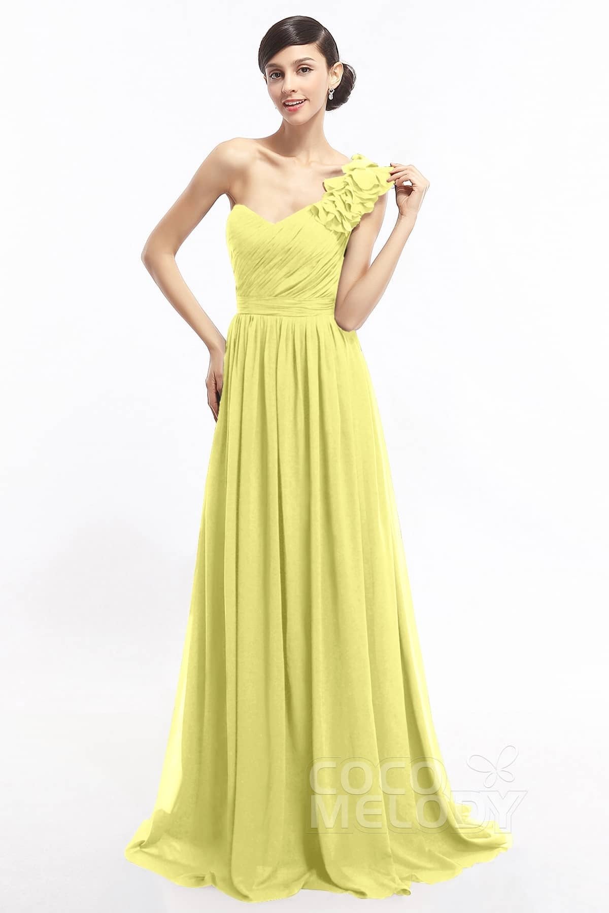 COCOMELODY Sheath Sweep-Brush Train Chiffon Evening Dresses COLT14007 