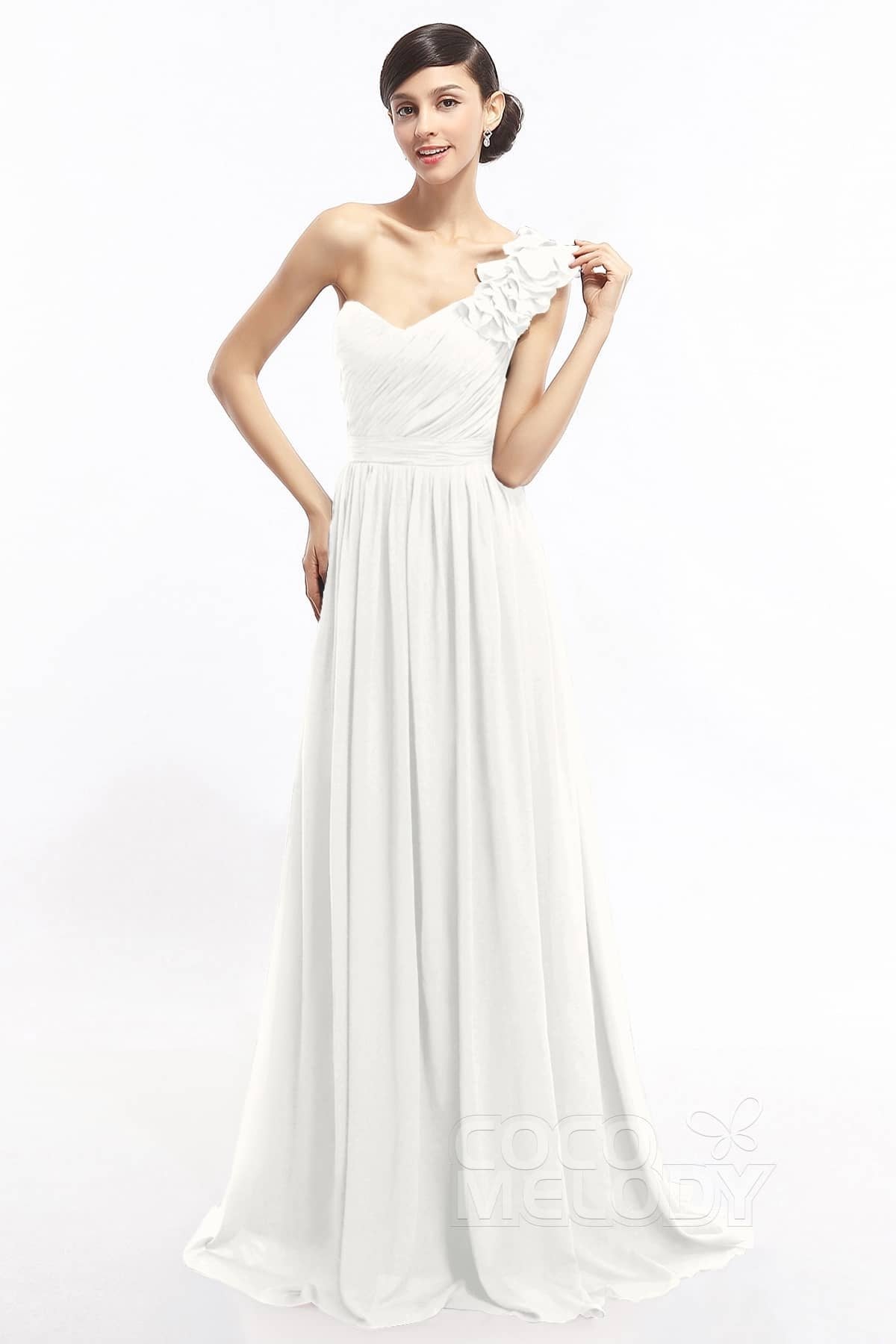 COCOMELODY Sheath Sweep-Brush Train Chiffon Evening Dresses COLT14007 