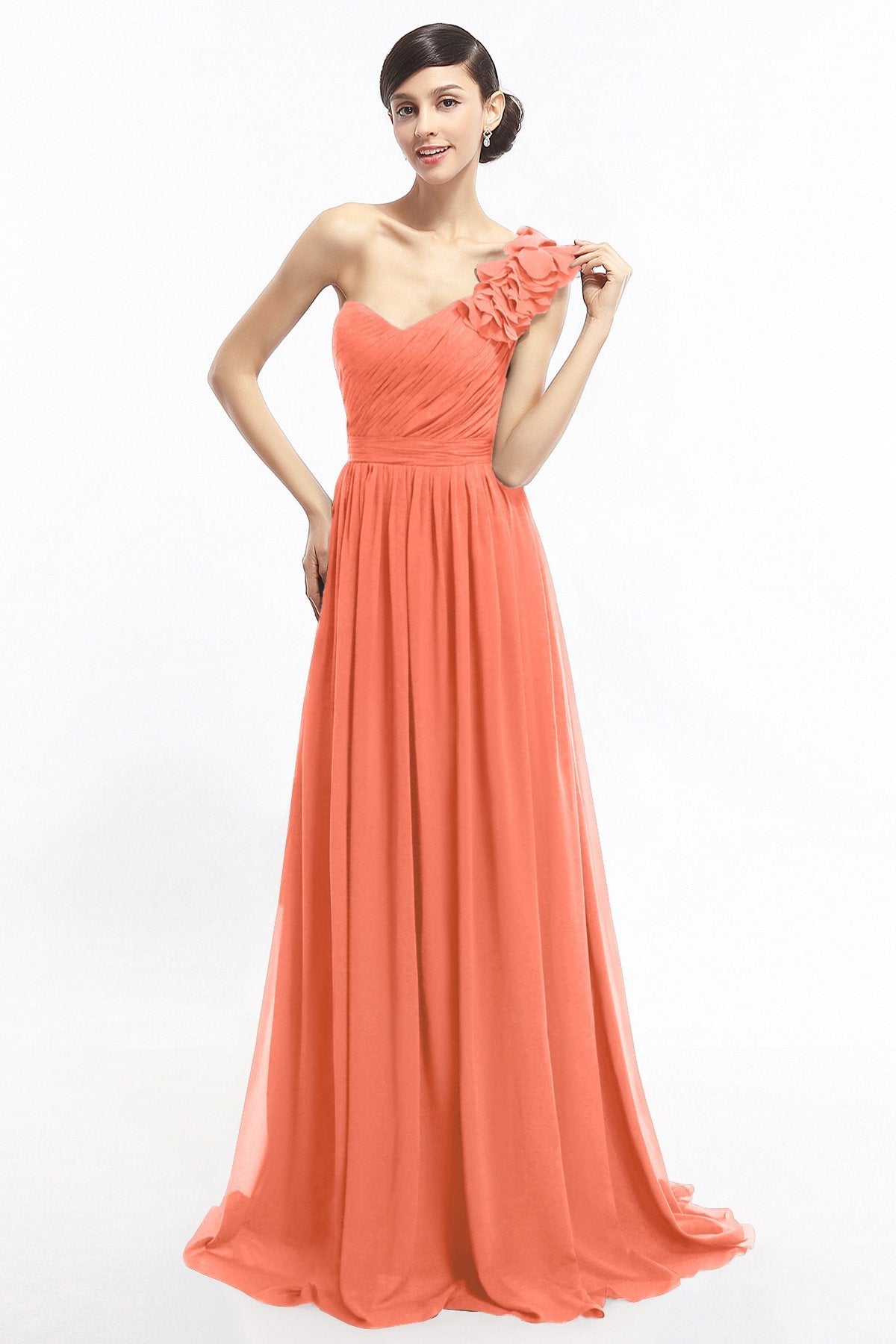 COCOMELODY Sheath Sweep-Brush Train Chiffon Evening Dresses COLT14007 