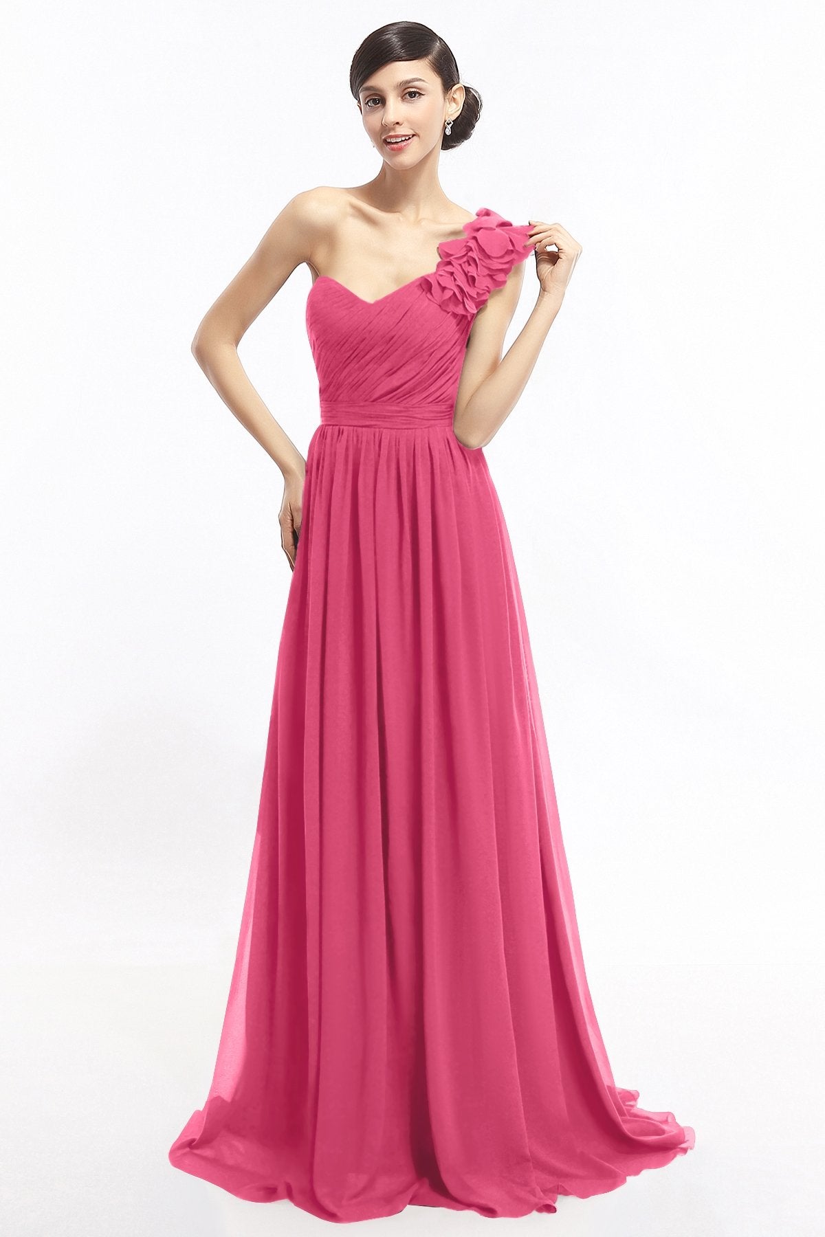 COCOMELODY Sheath Sweep-Brush Train Chiffon Evening Dresses COLT14007 