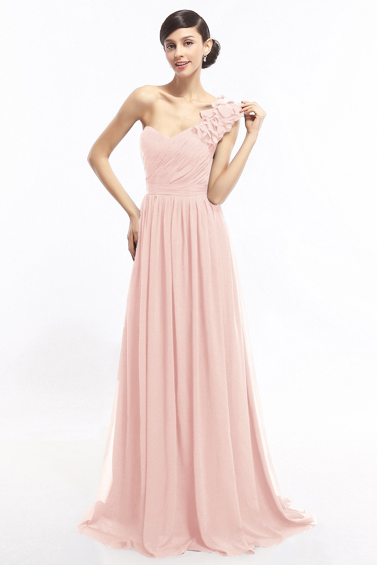 COCOMELODY Sheath Sweep-Brush Train Chiffon Evening Dresses COLT14007 