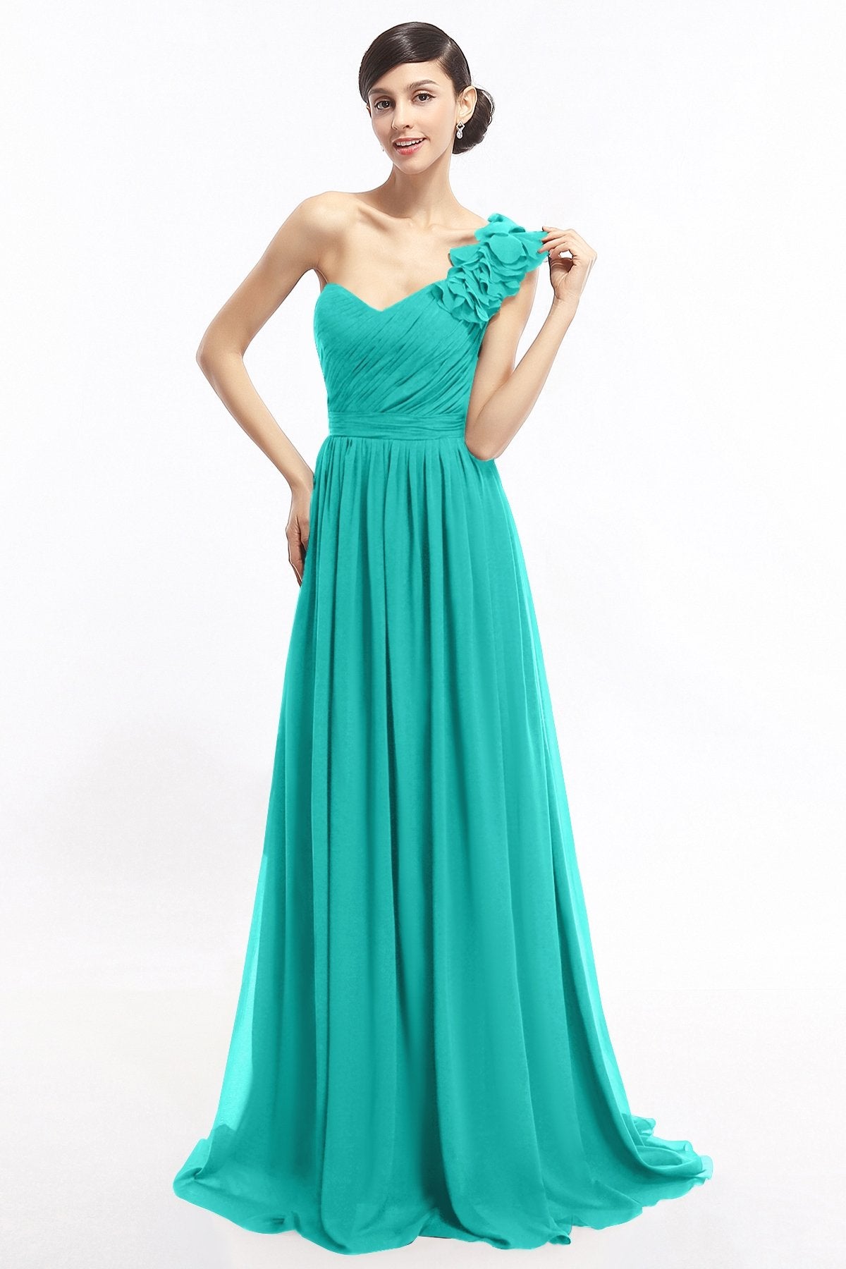 COCOMELODY Sheath Sweep-Brush Train Chiffon Evening Dresses COLT14007 