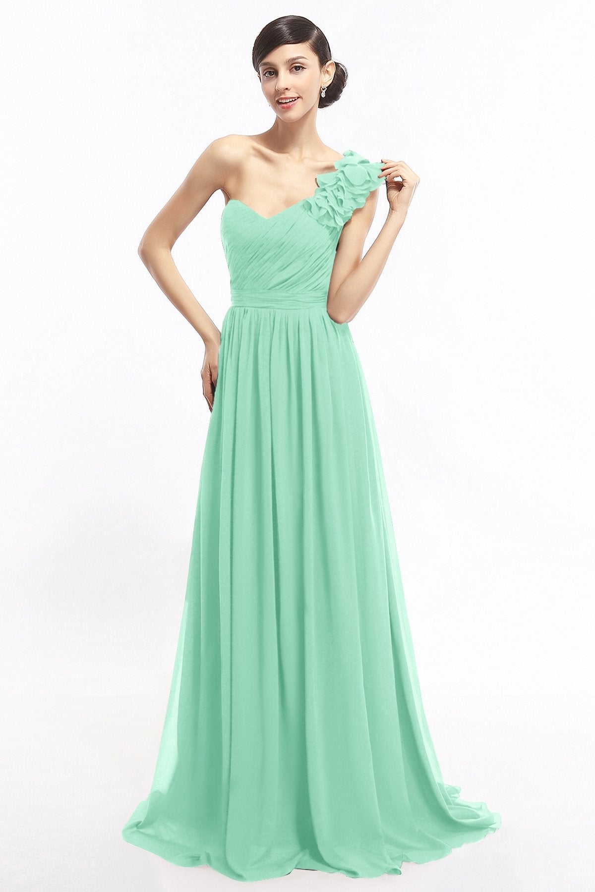 COCOMELODY Sheath Sweep-Brush Train Chiffon Evening Dresses COLT14007 