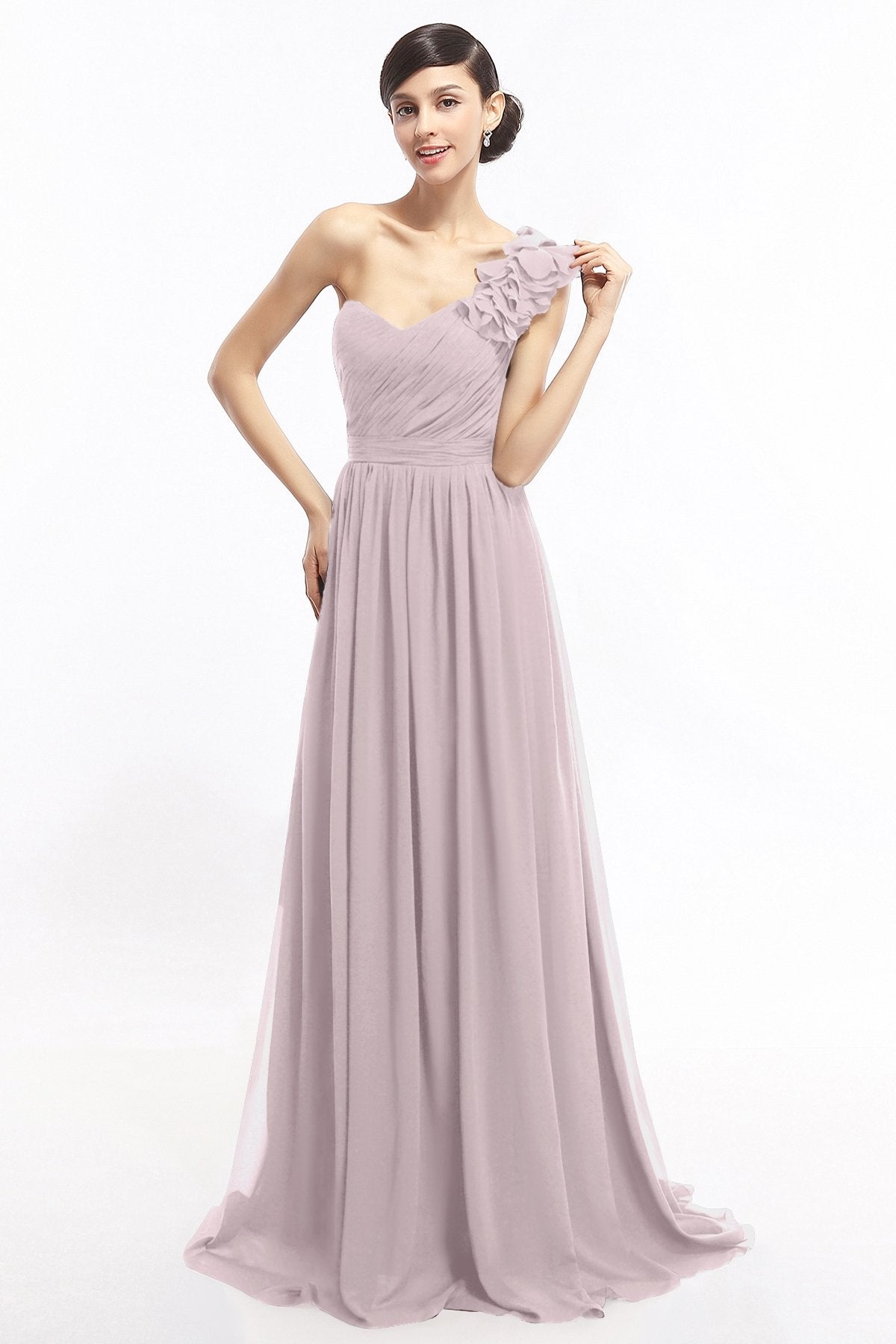 COCOMELODY Sheath Sweep-Brush Train Chiffon Evening Dresses COLT14007 