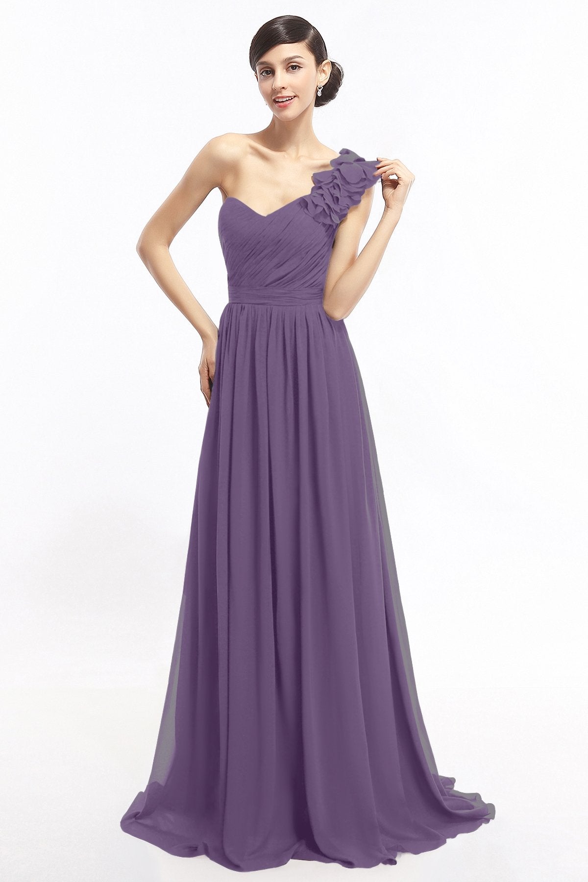 COCOMELODY Sheath Sweep-Brush Train Chiffon Evening Dresses COLT14007 