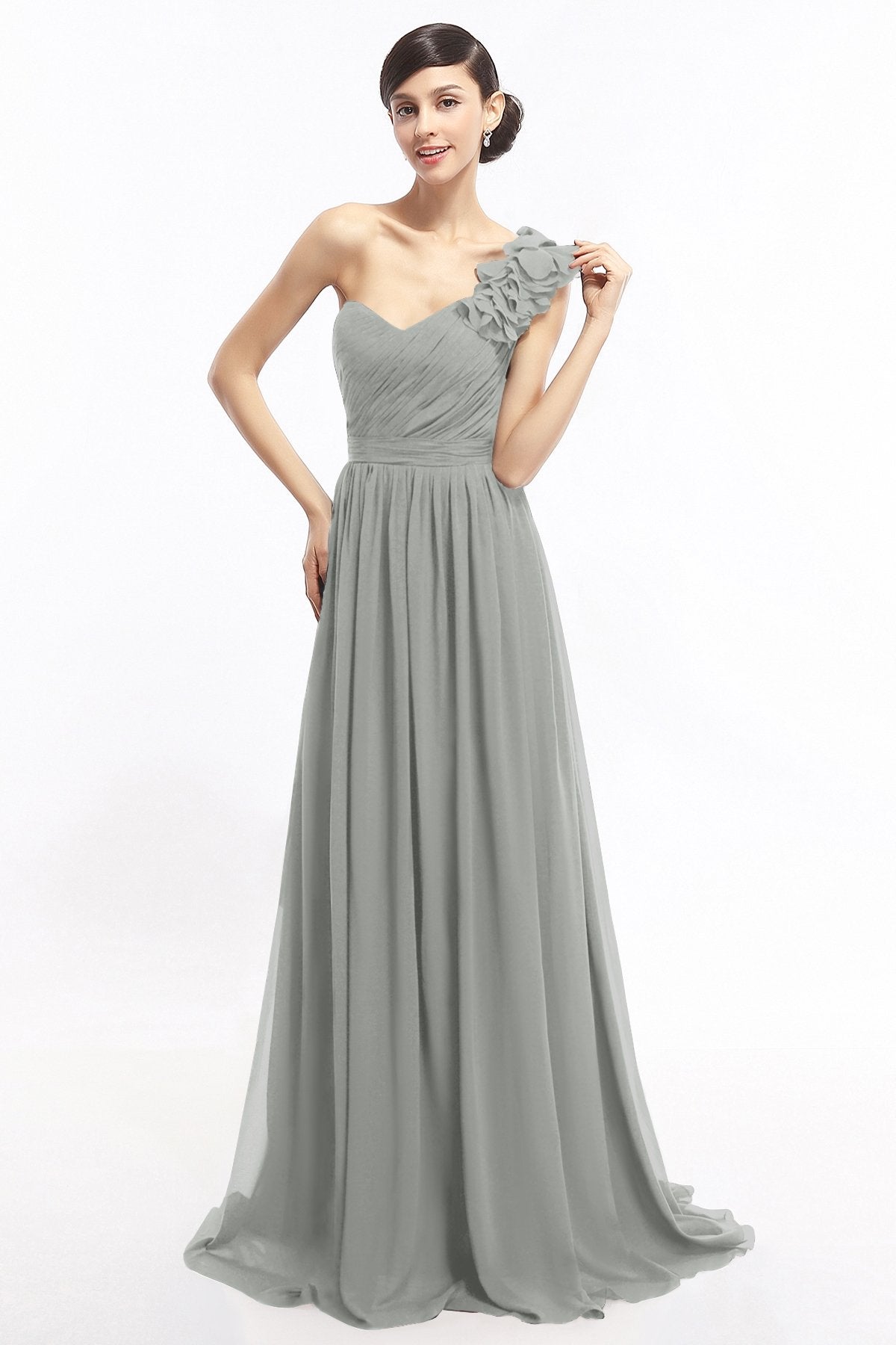 COCOMELODY Sheath Sweep-Brush Train Chiffon Evening Dresses COLT14007 