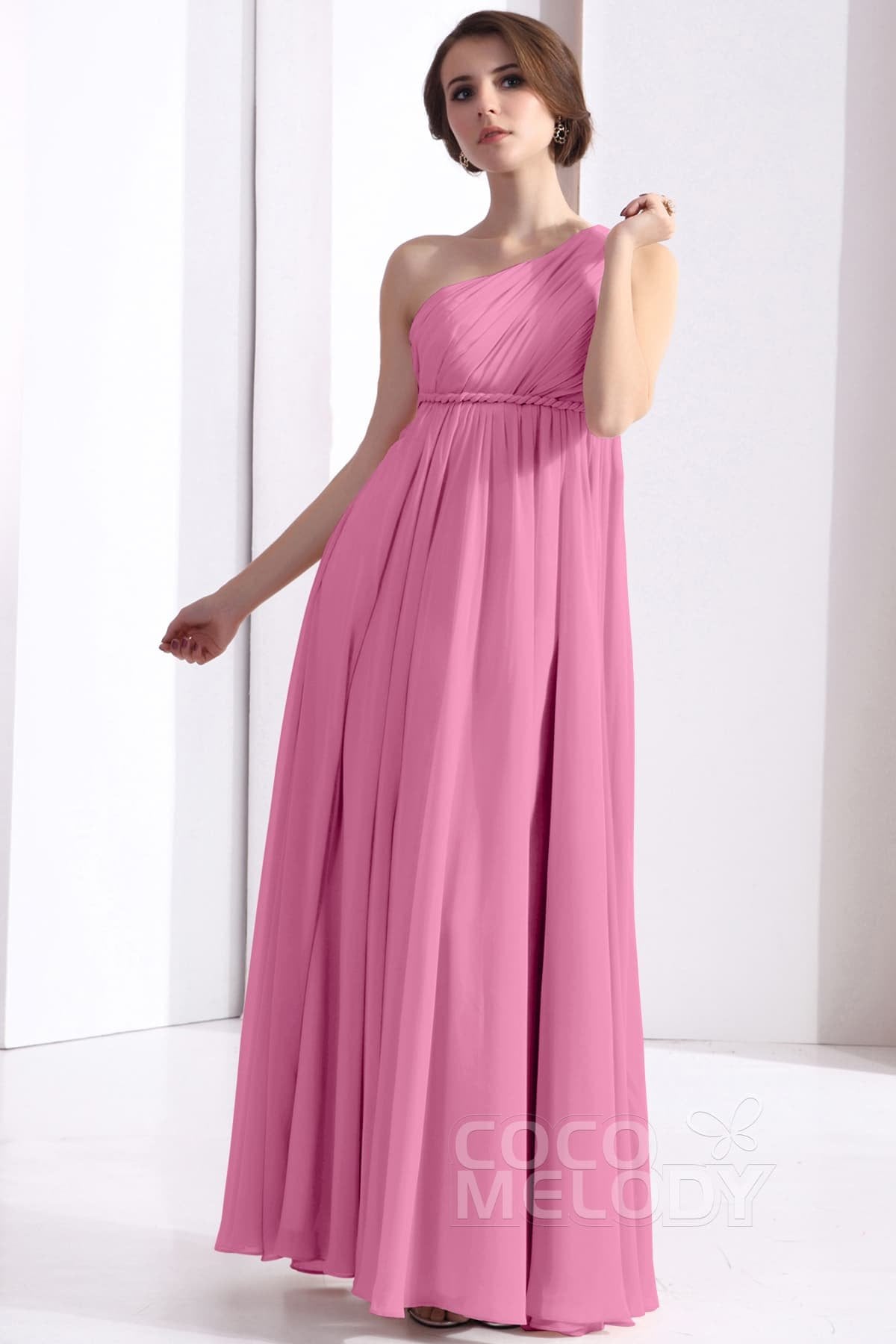 COCOMELODY Sheath Floor Length Chiffon Bridesmaid Dress COSF1300D 