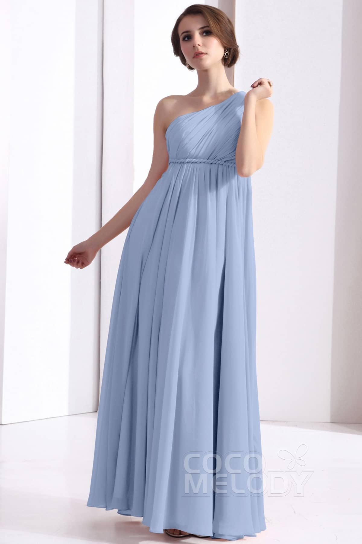 COCOMELODY Sheath Floor Length Chiffon Bridesmaid Dress COSF1300D 